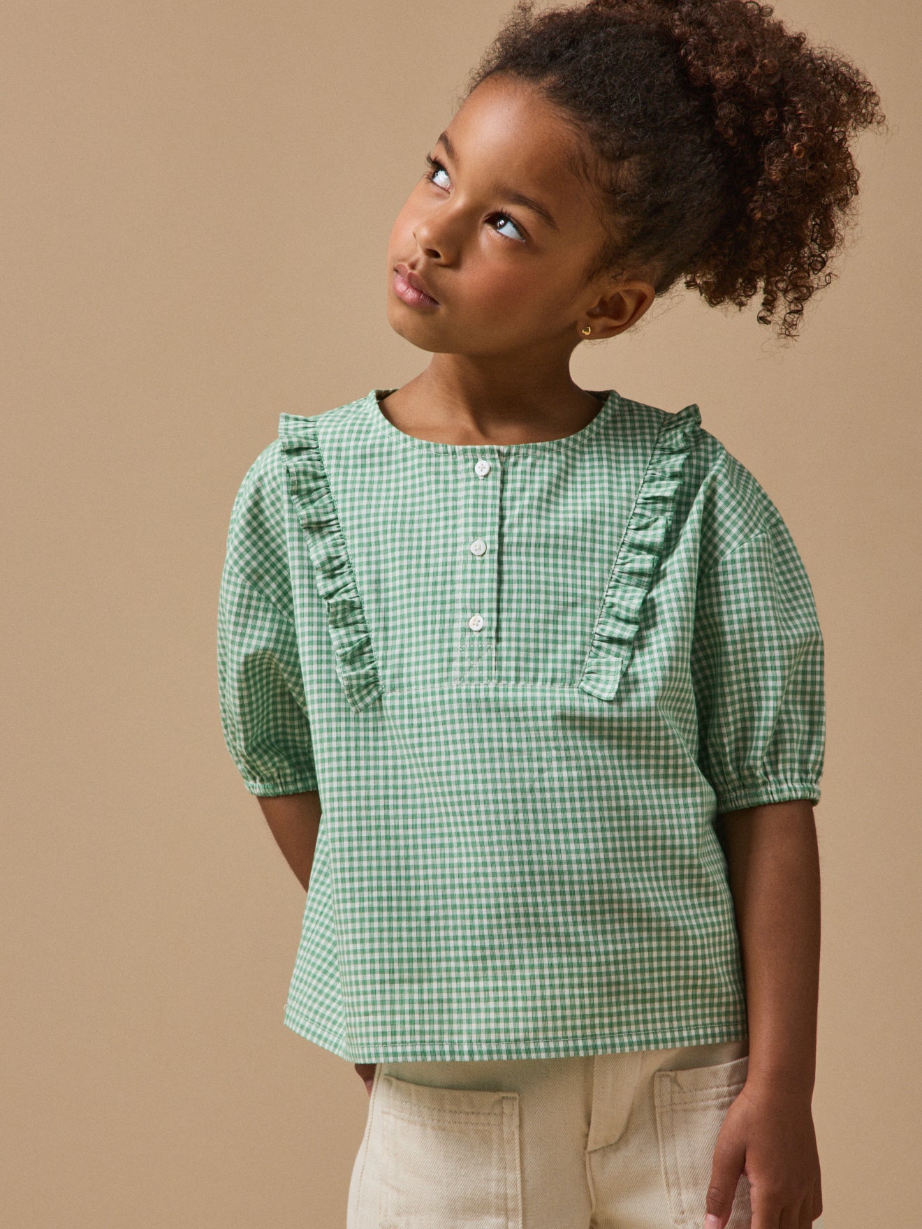 Blouse imprimée vichy Fille