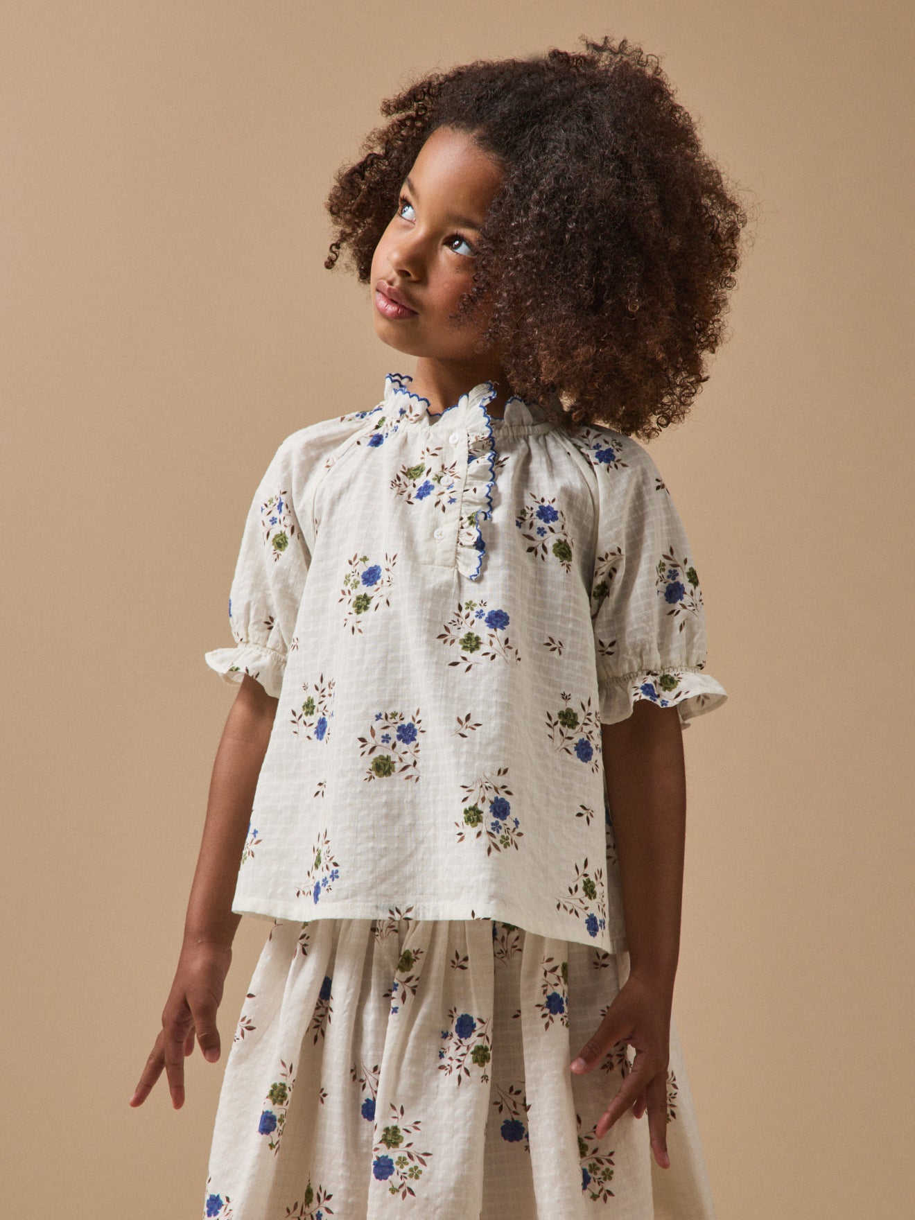 Blouse coton dobby imprimée Fille