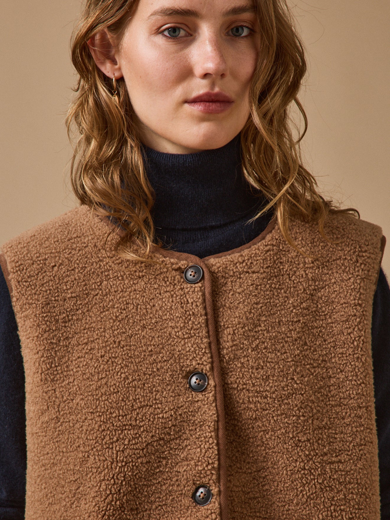 Veste sans manches en sherpa femme