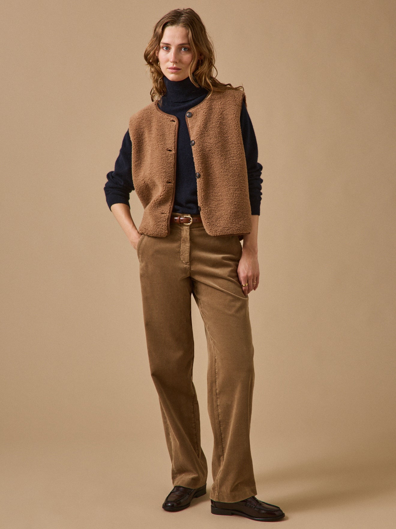 Veste sans manches en sherpa femme