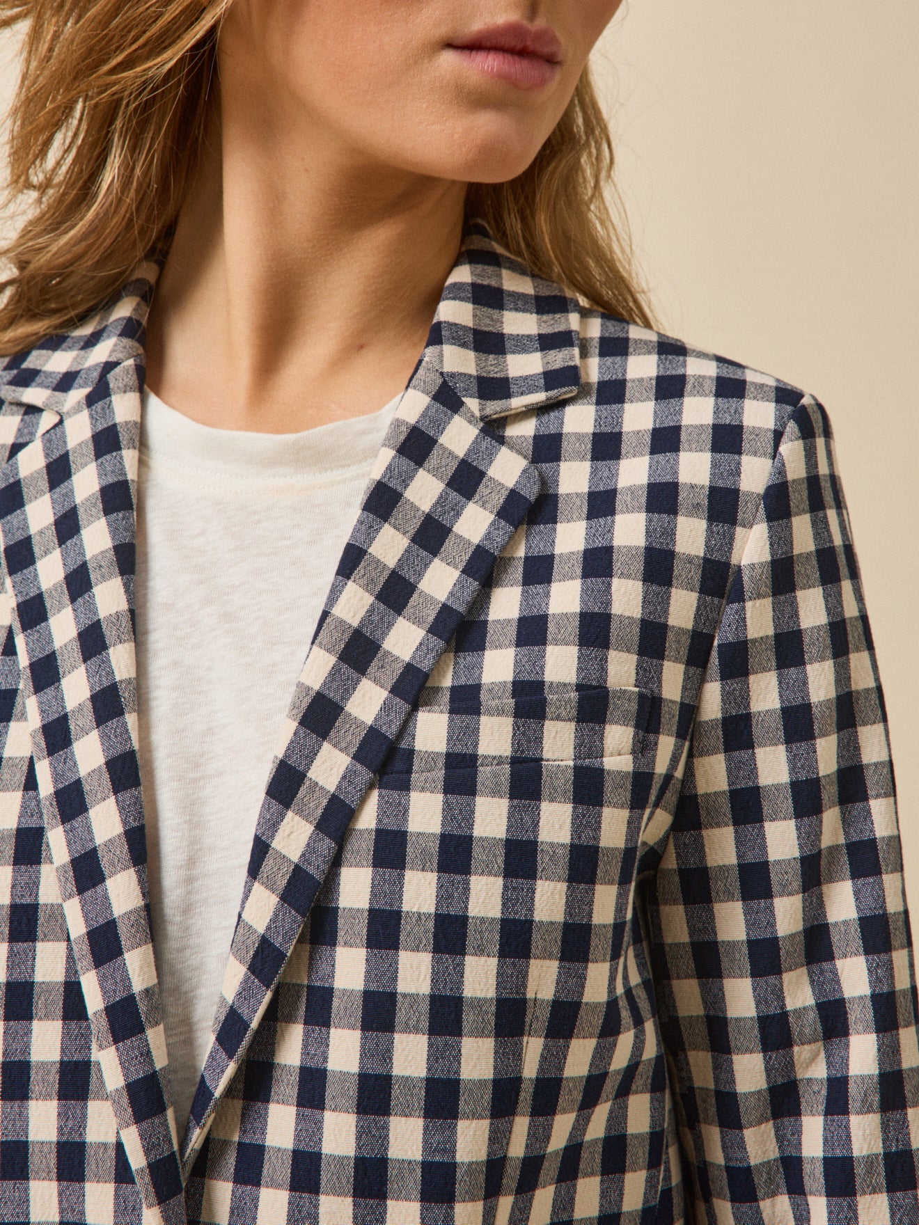Veste tailleur vichy femme