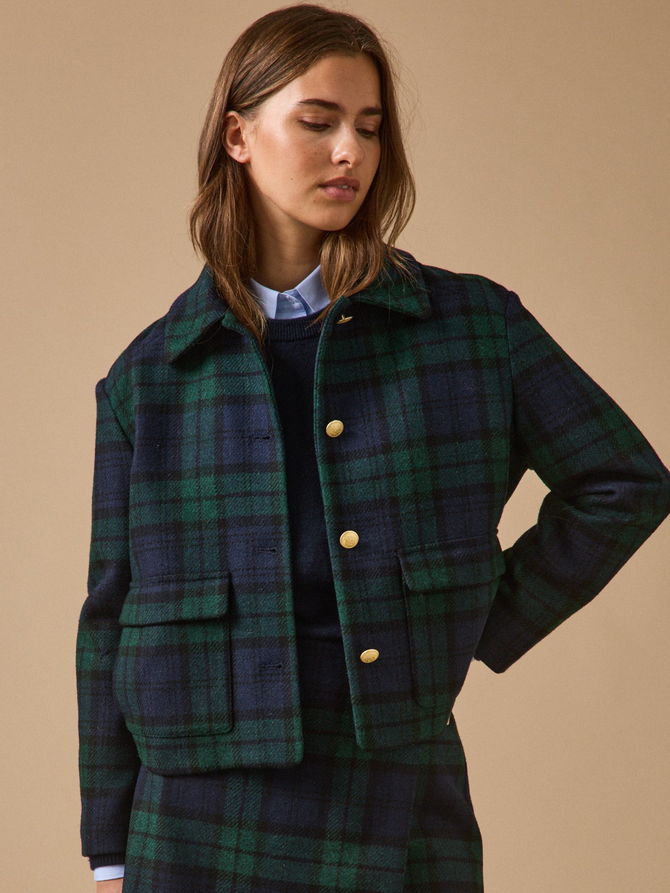Veste tartan femme en laine