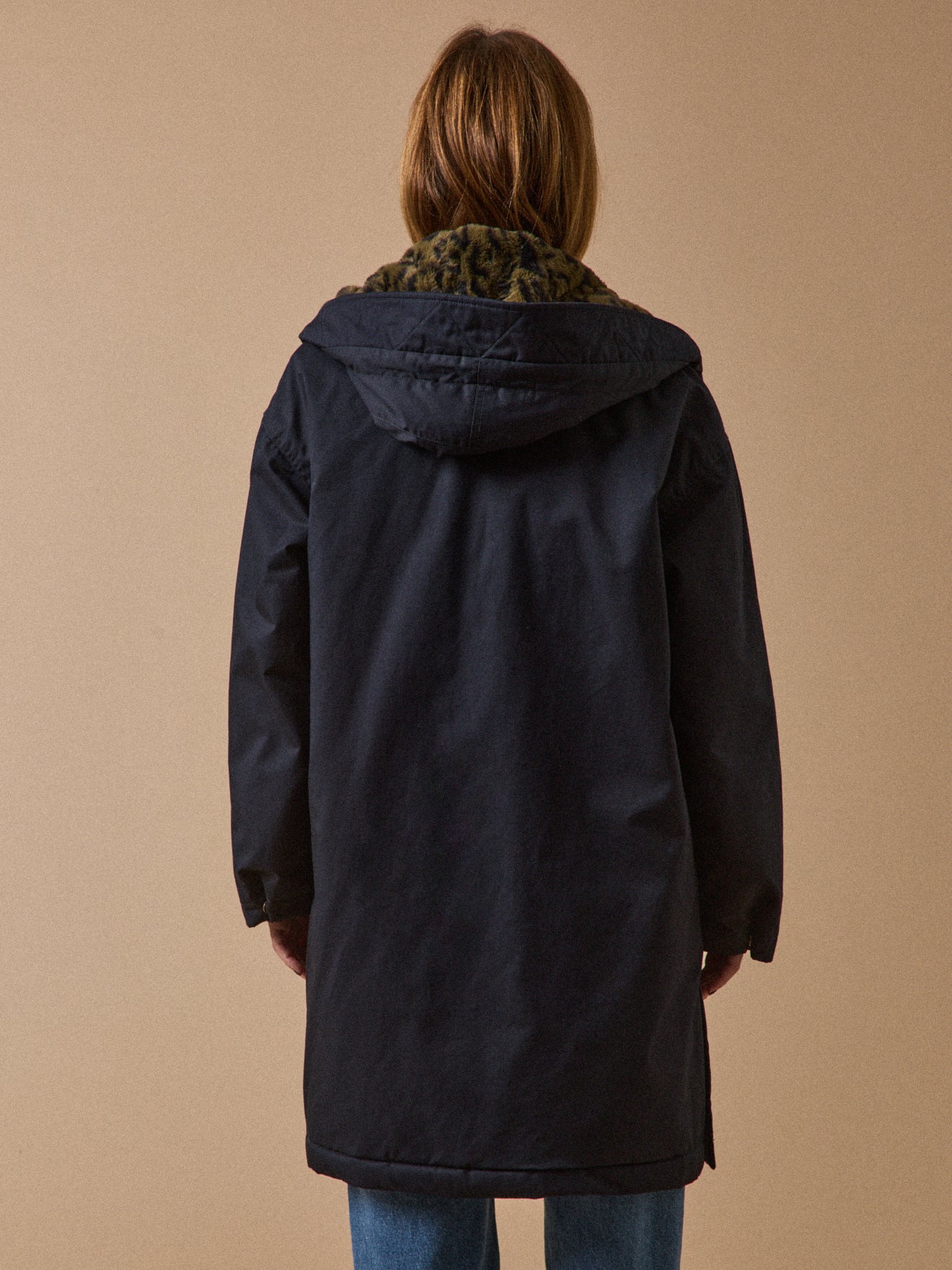 Parka mi-longue femme doublée imitation fourrure