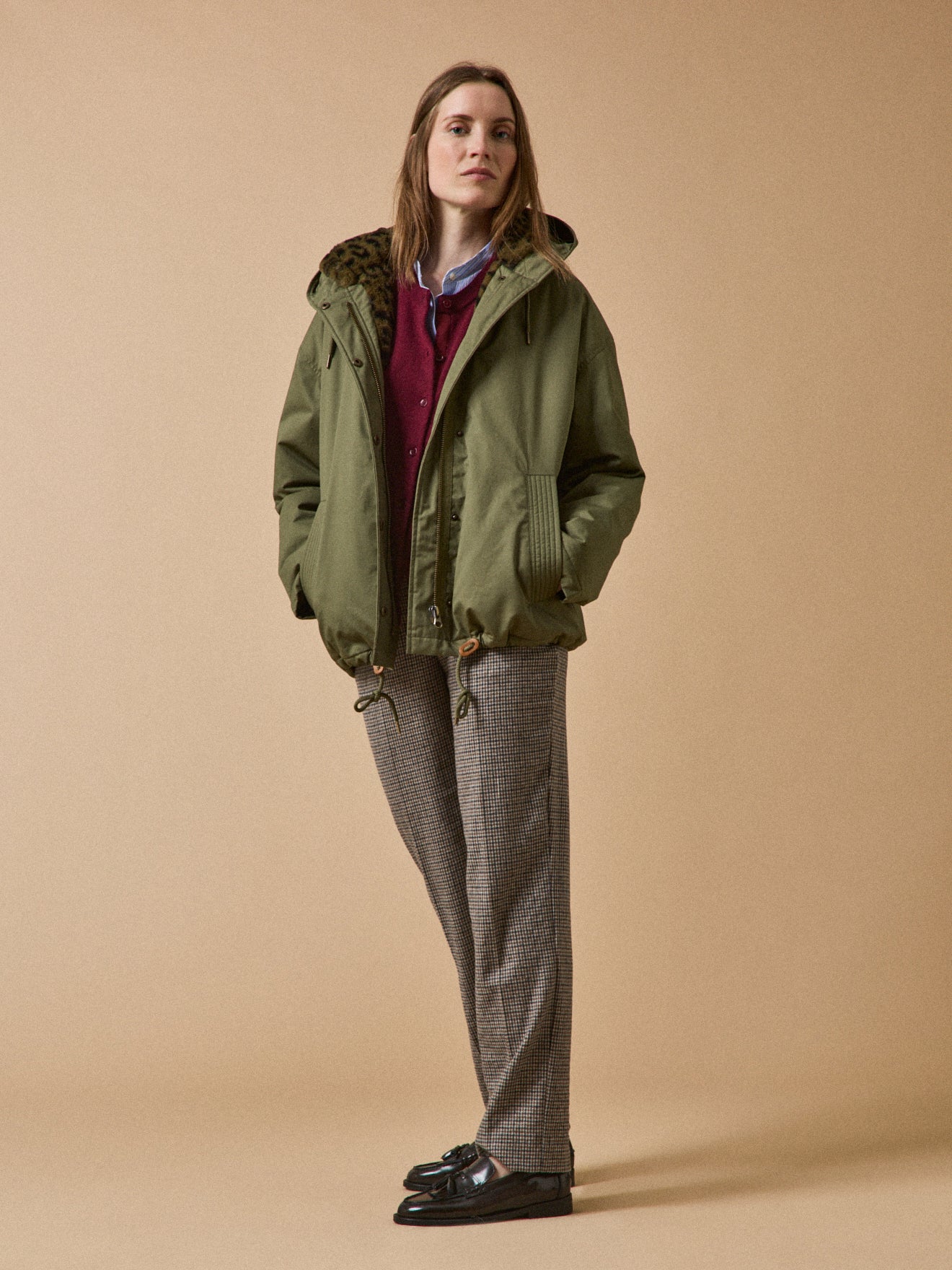 Parka courte femme doublée imitation fourrure