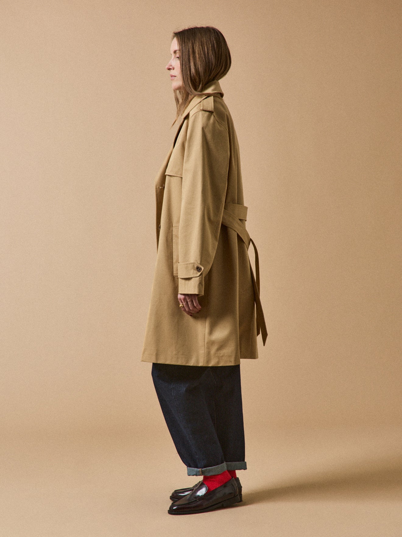 Trench long coton biologique femme