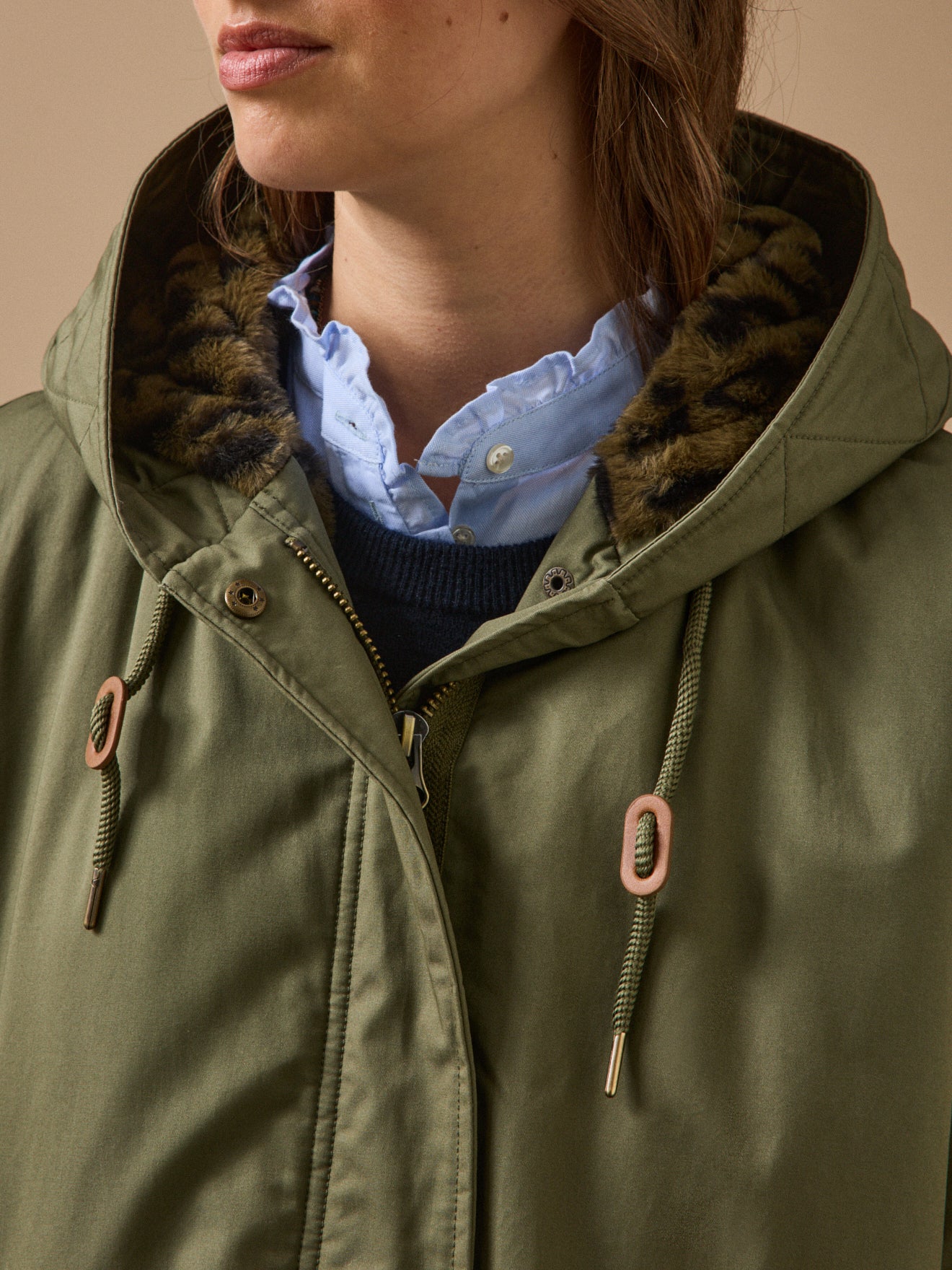 Parka mi-longue femme doublée imitation fourrure