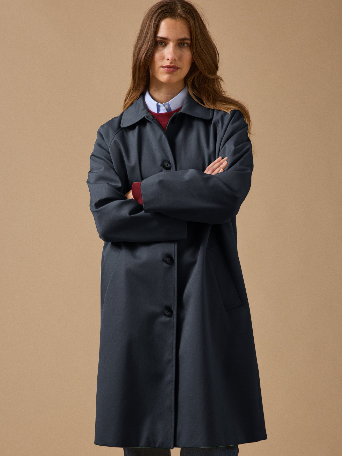Trench long coton biologique femme