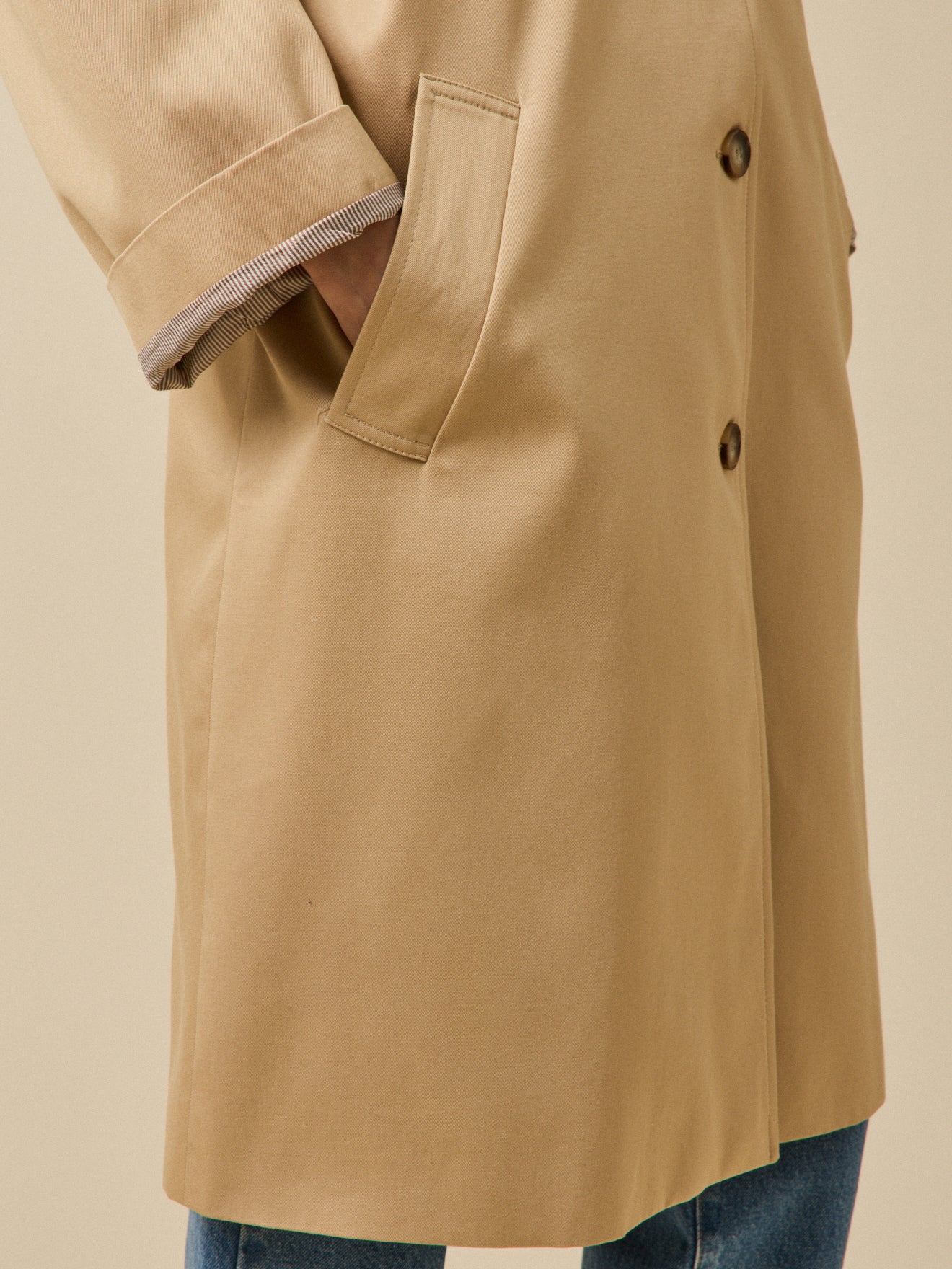Trench long coton biologique femme