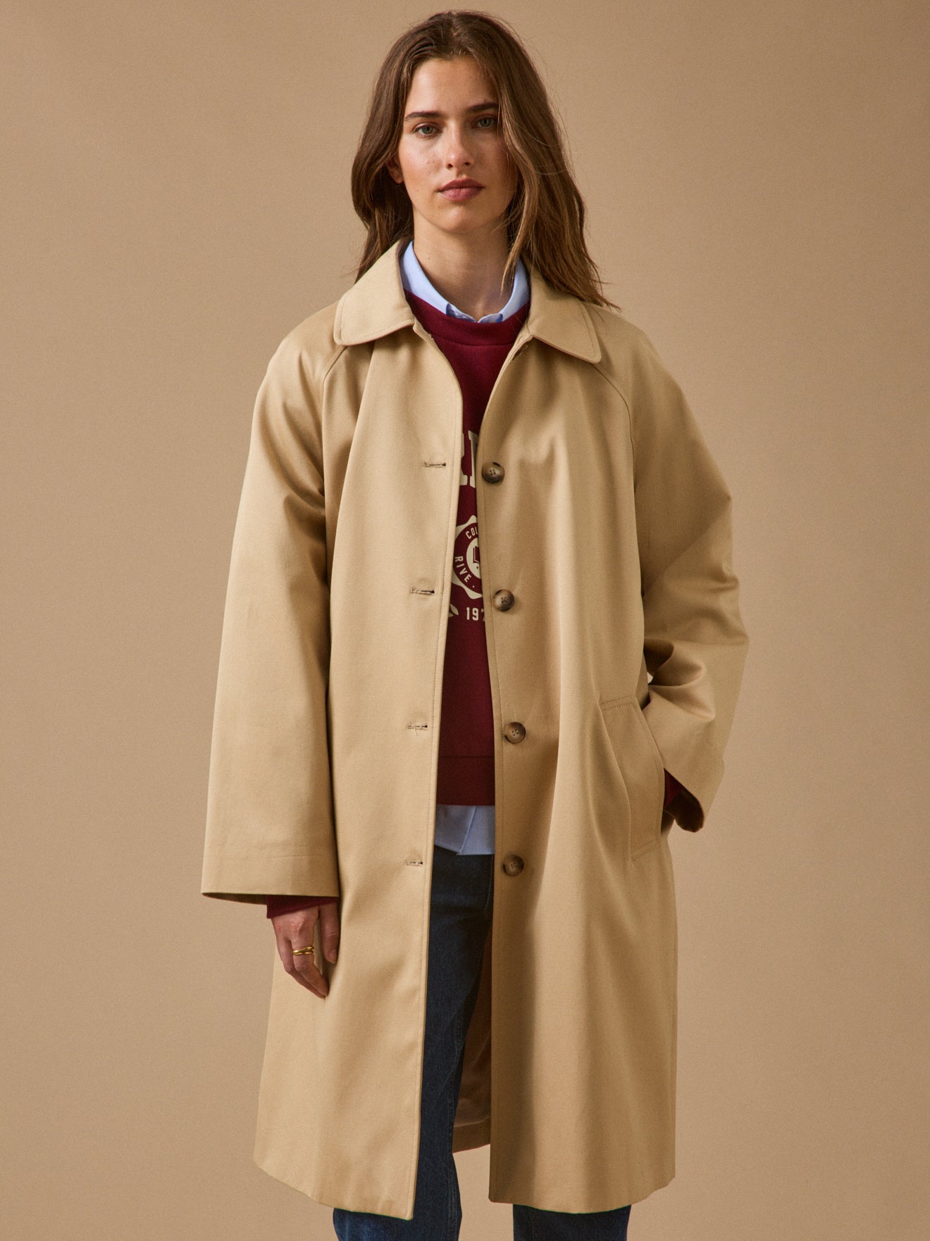 Trench long coton biologique femme