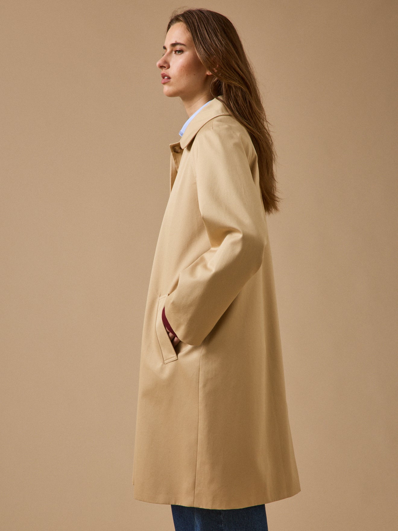 Trench long coton biologique femme