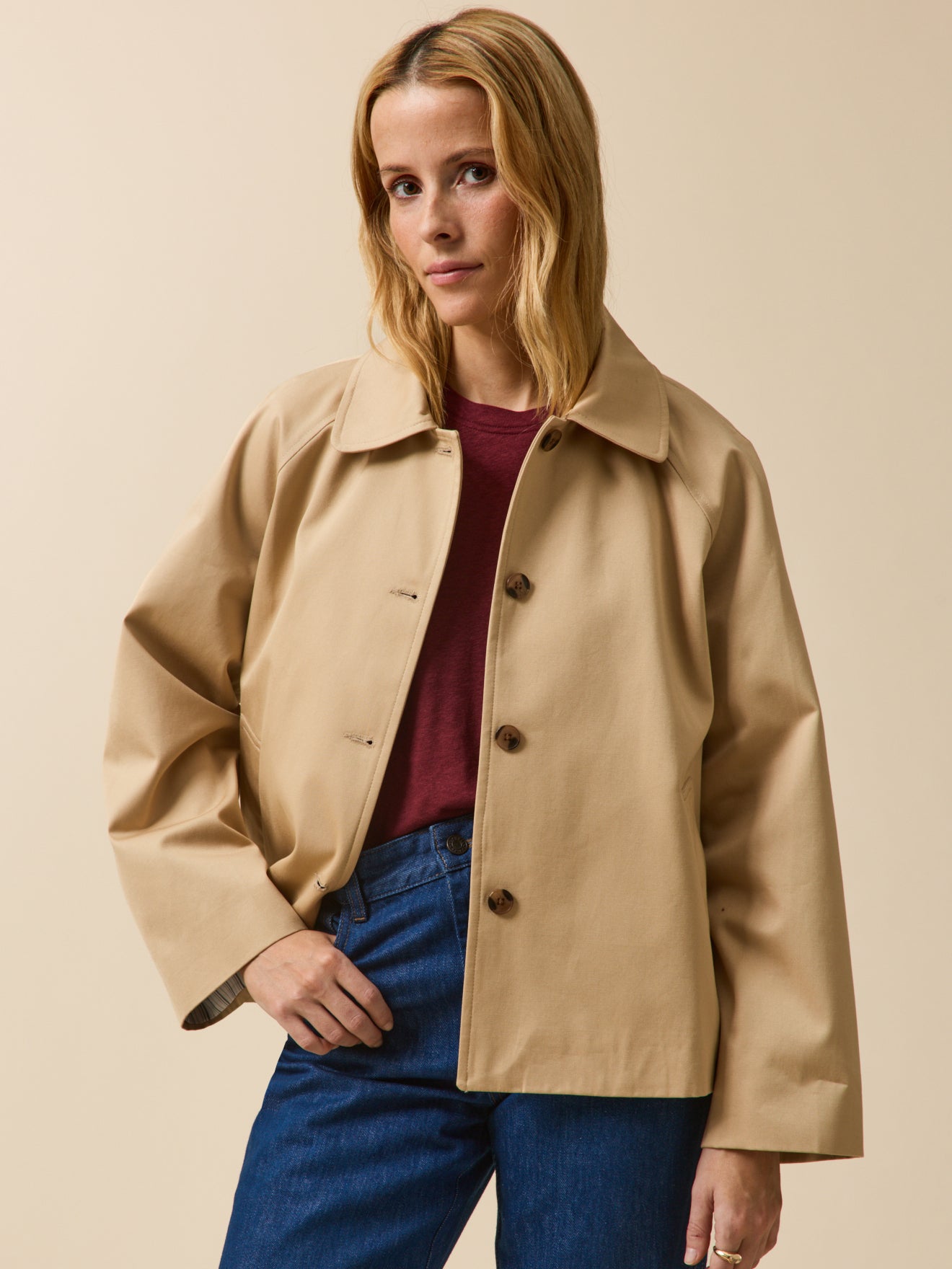 Trench court coton biologique femme