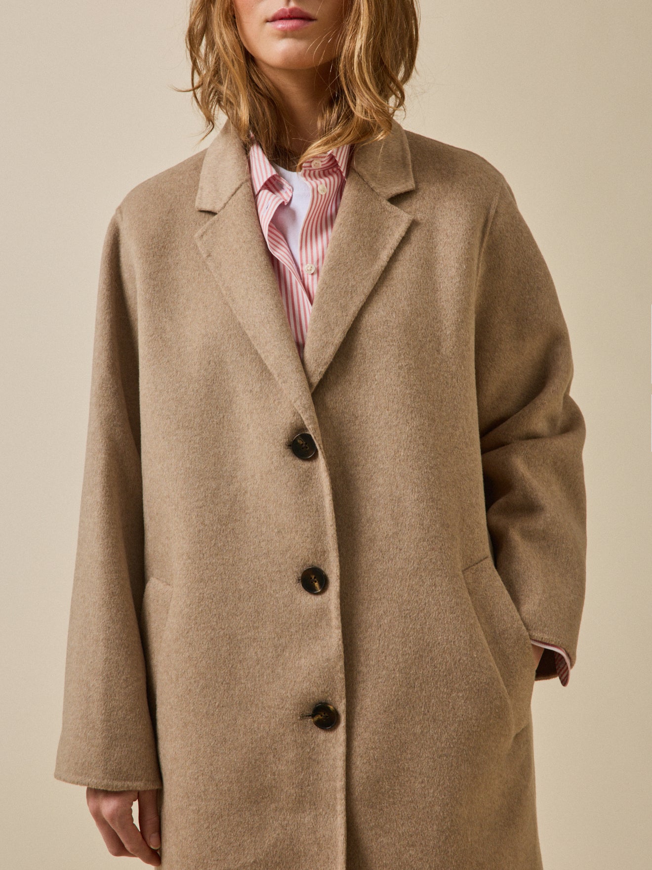Manteau lainage double face femme