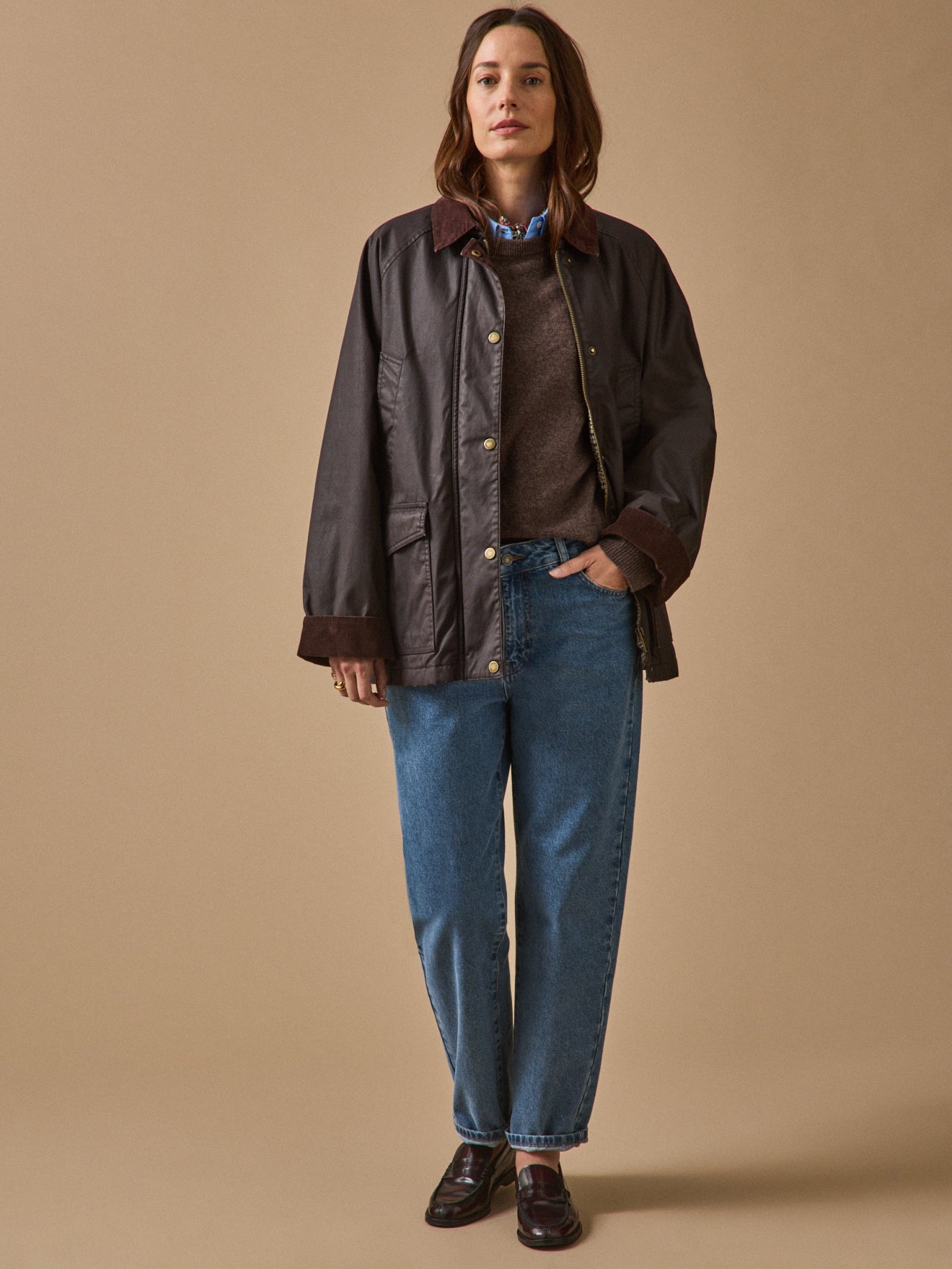 Veste femme coton enduit
