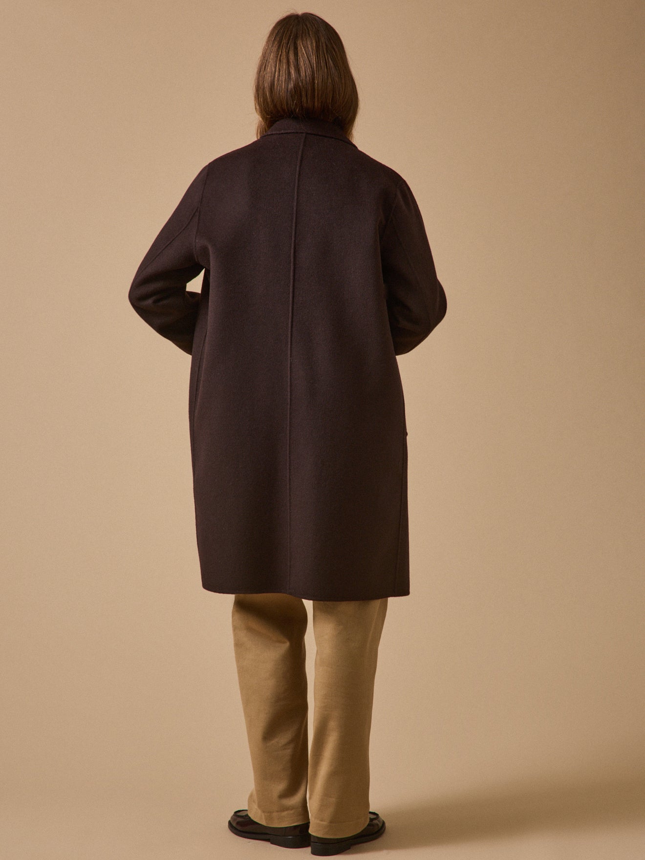 Manteau mi-long lainage double face femme