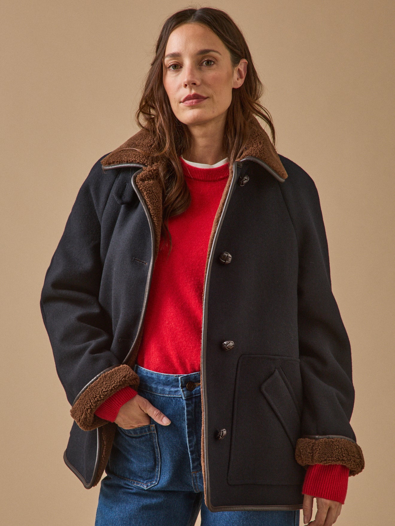 Manteau gansé intérieur sherpa femme