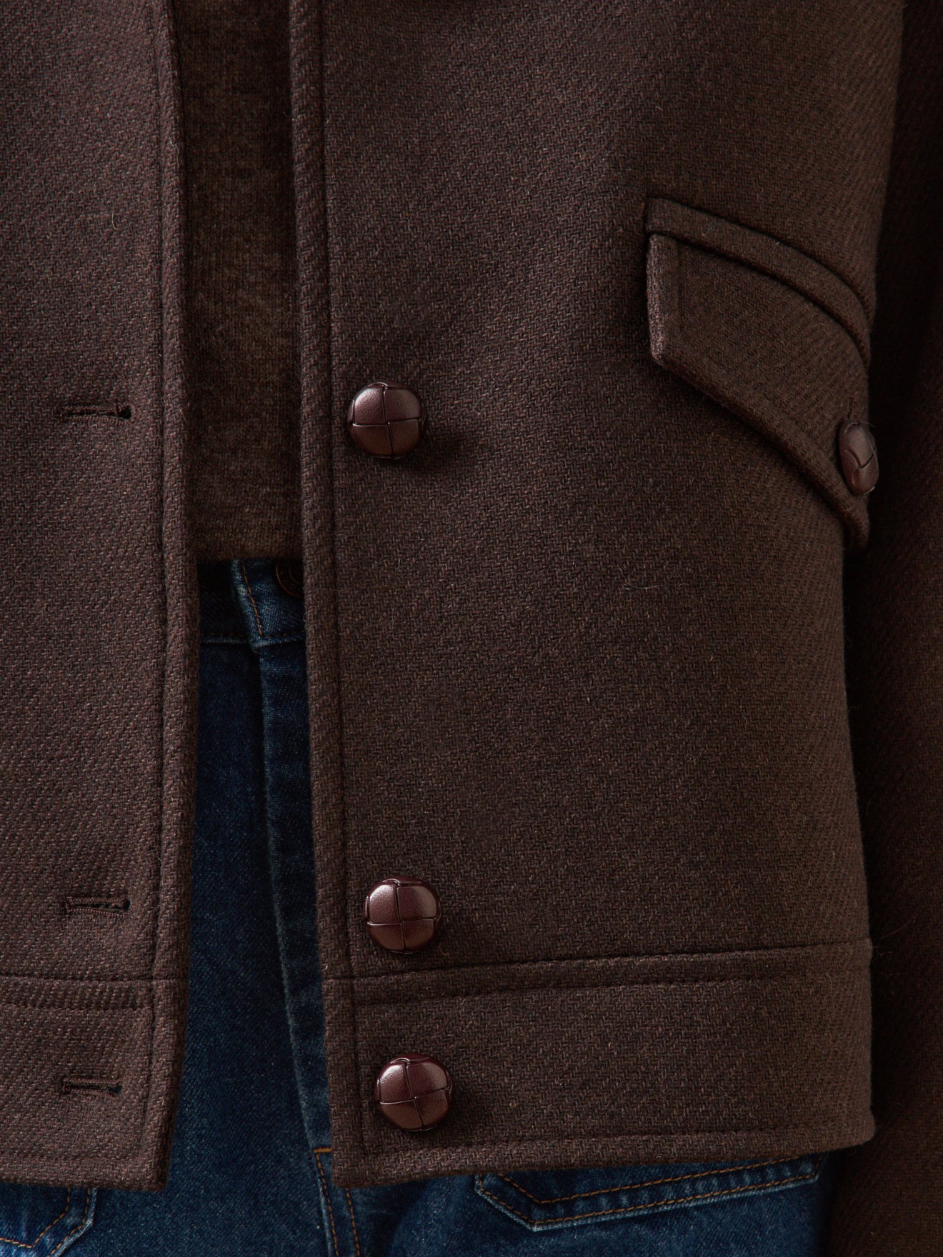 Manteau court lainage uni femme