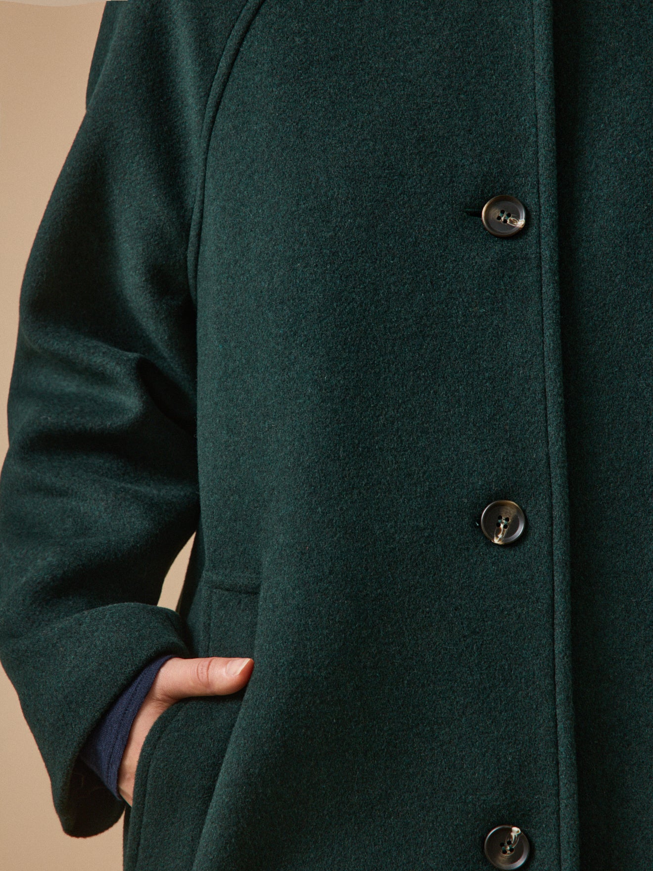 Manteau mi-long lainage uni femme