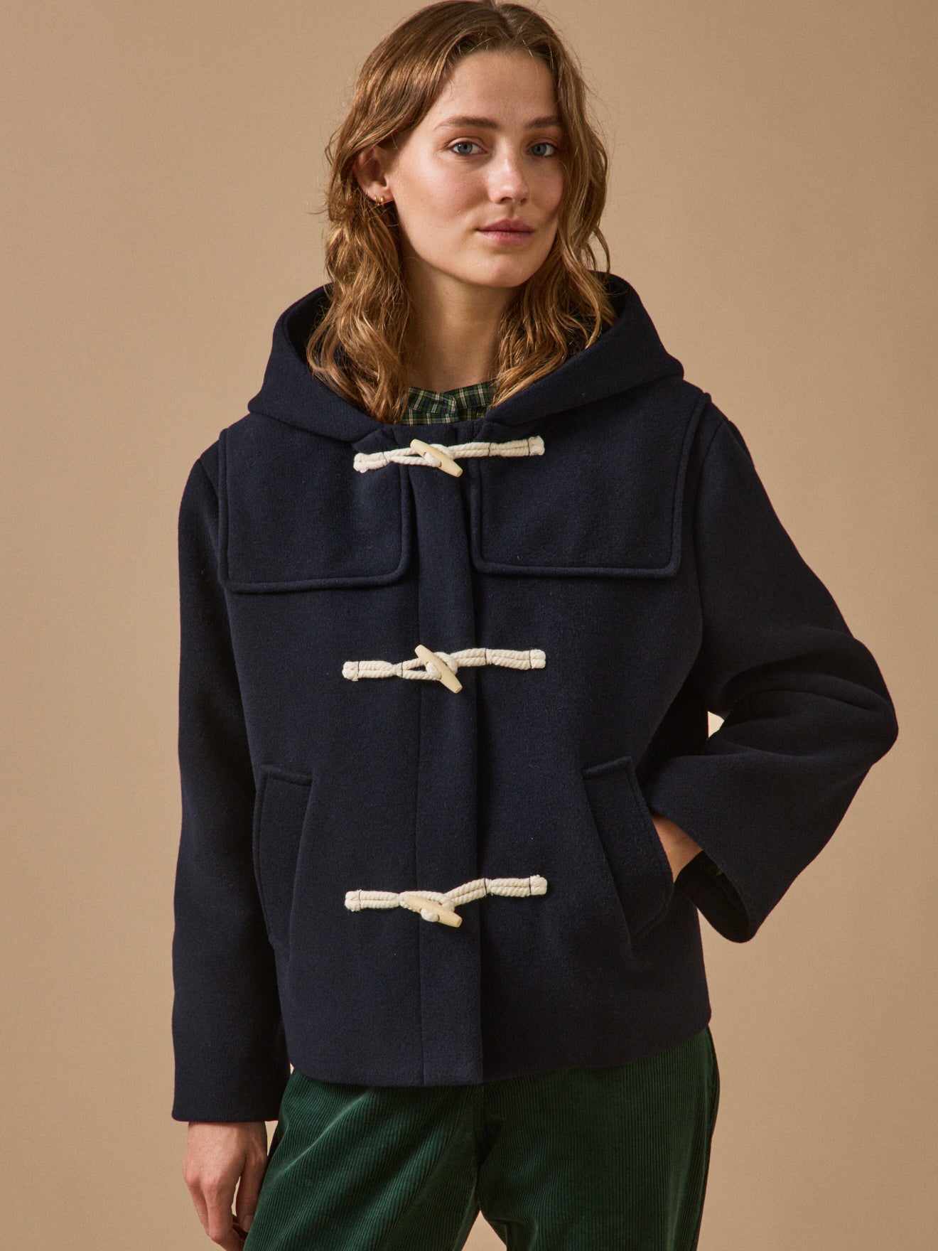 Caban court lainage femme