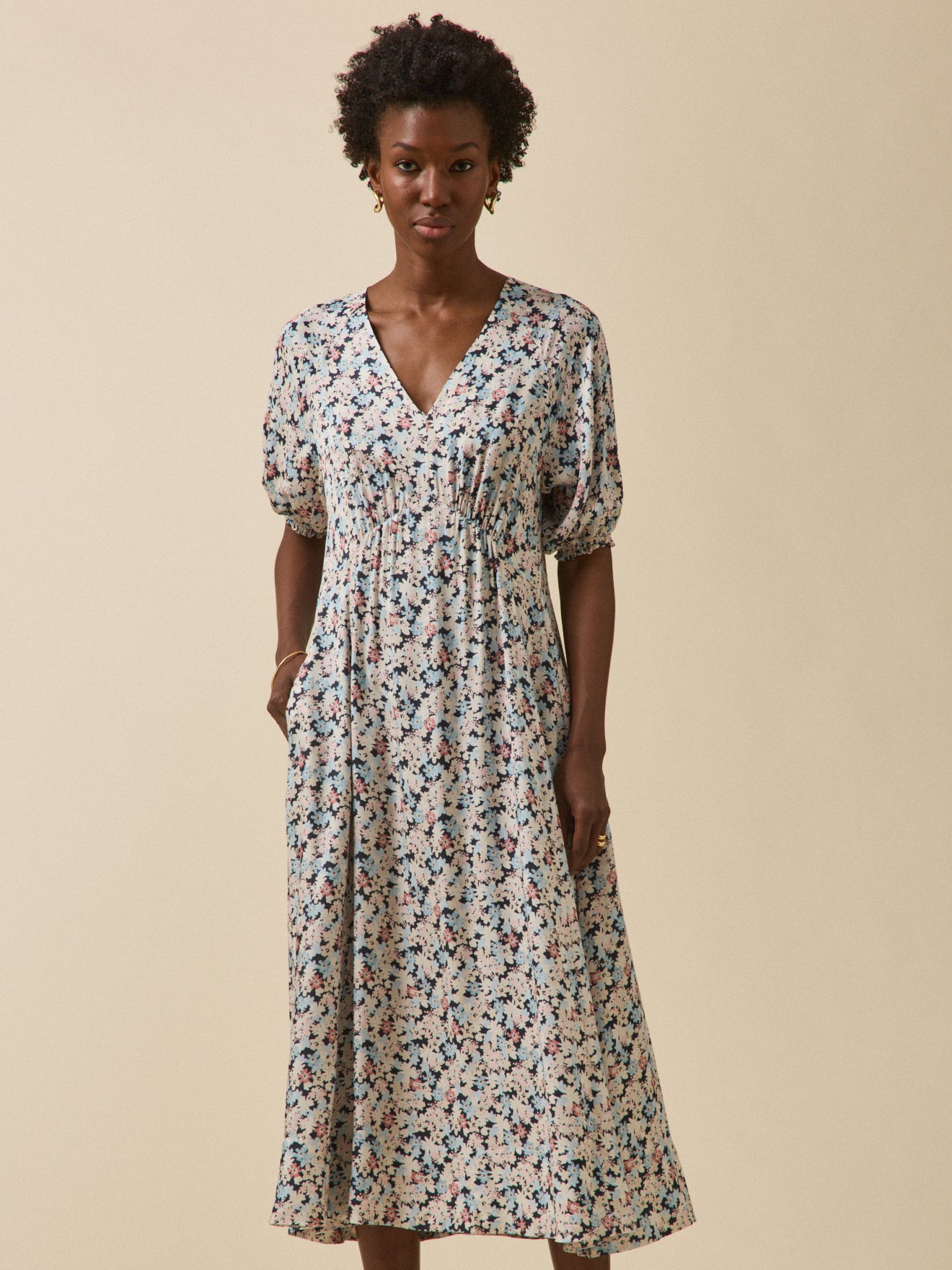 Robe longue femme imprimé Fleurs Pop