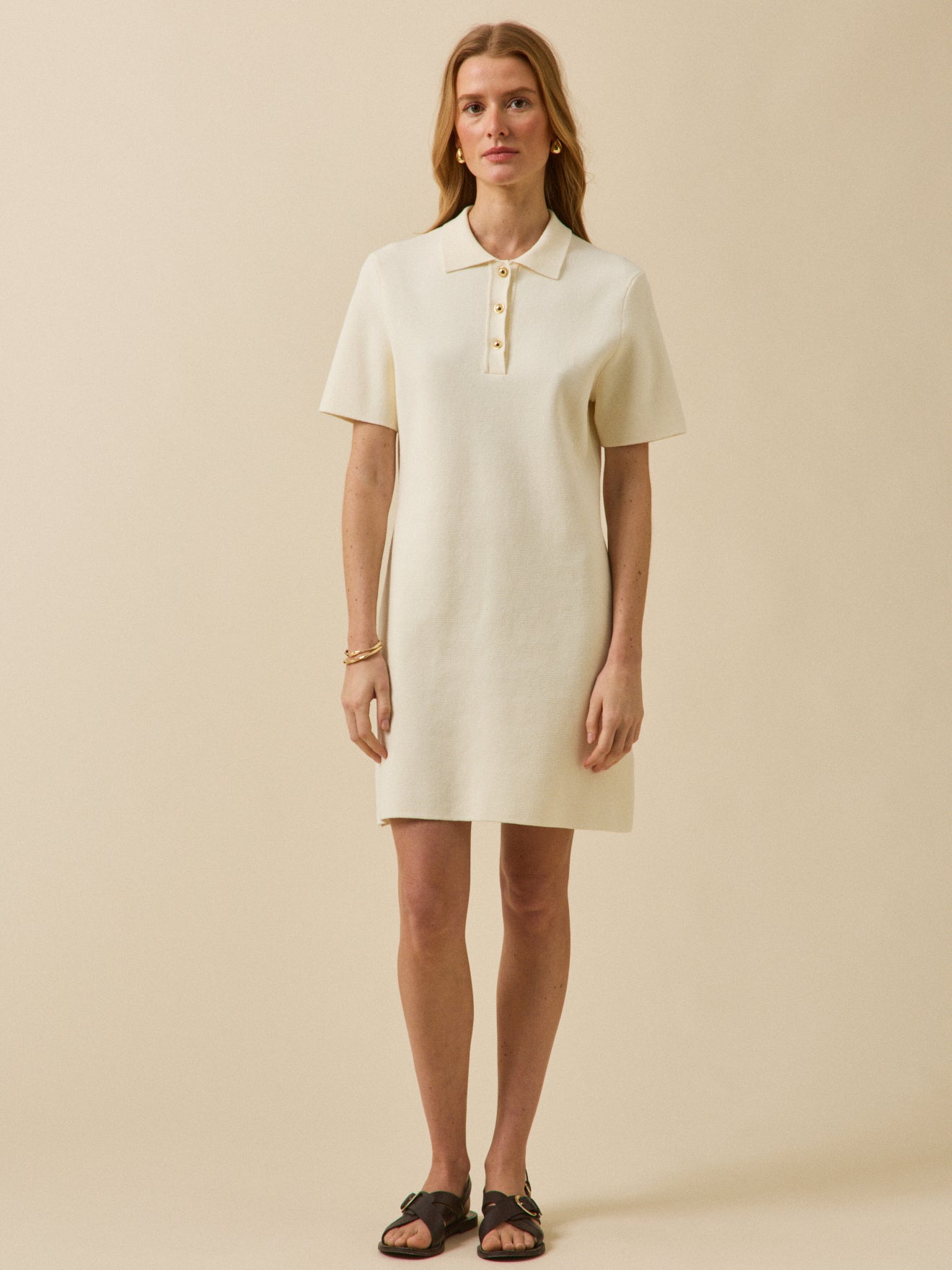 Robe polo courte maille milano femme