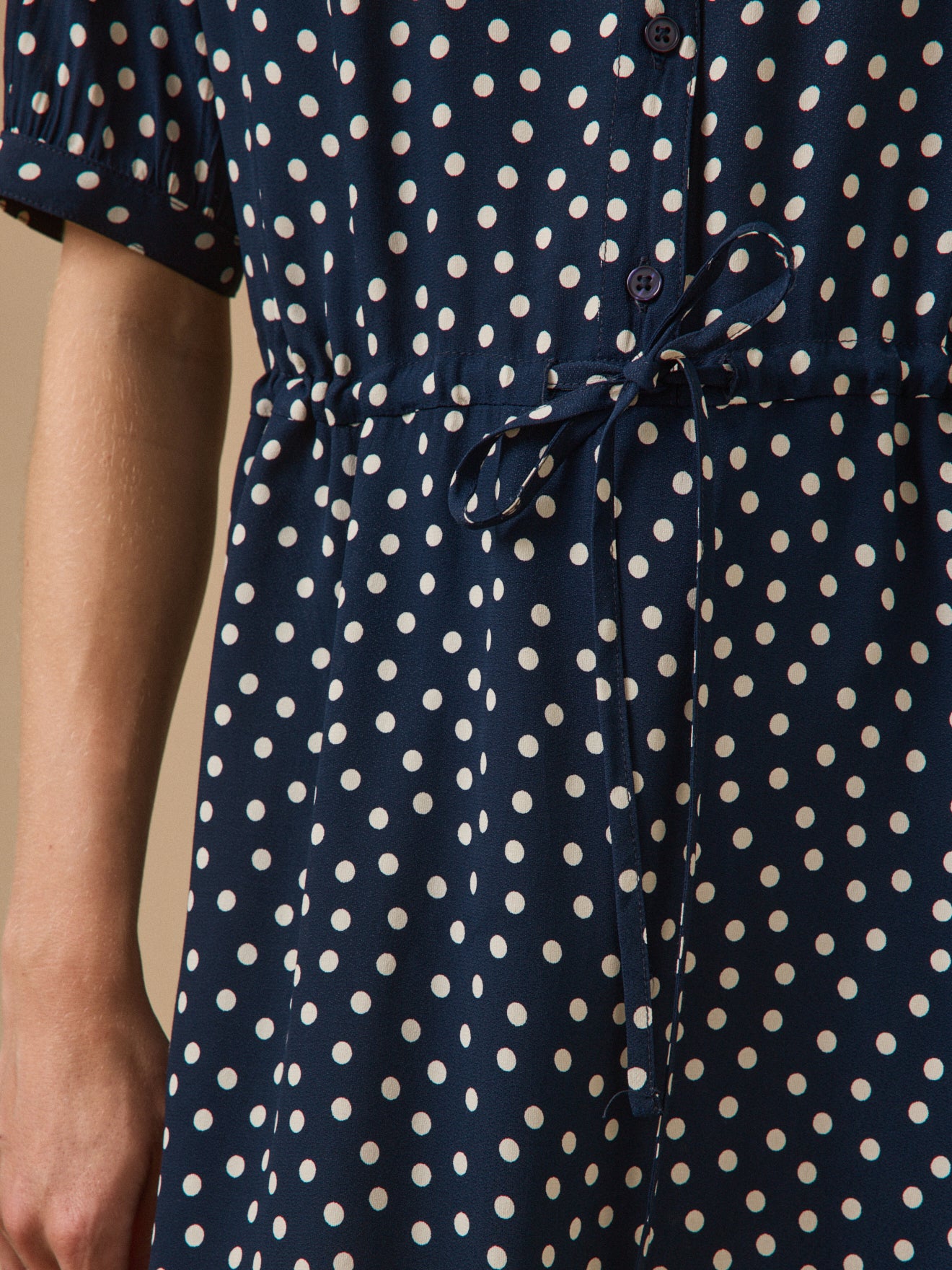 Robe sous genoux femme imprimé pois