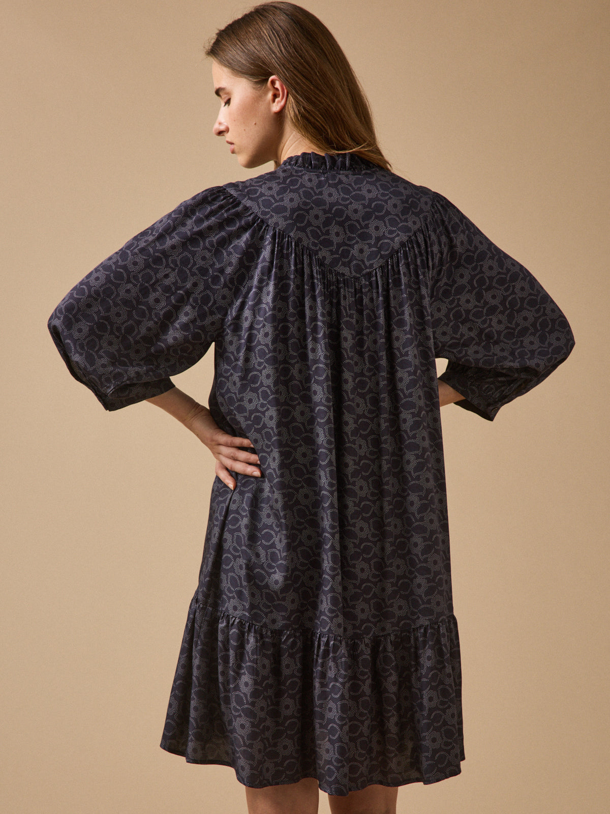 Robe courte femme imprimé Fleurs 60's