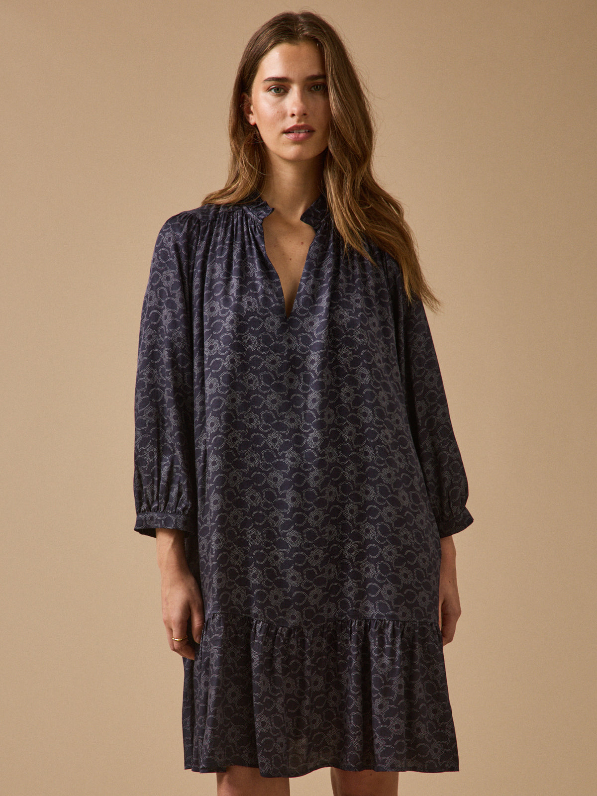 Robe courte femme imprimé Fleurs 60's