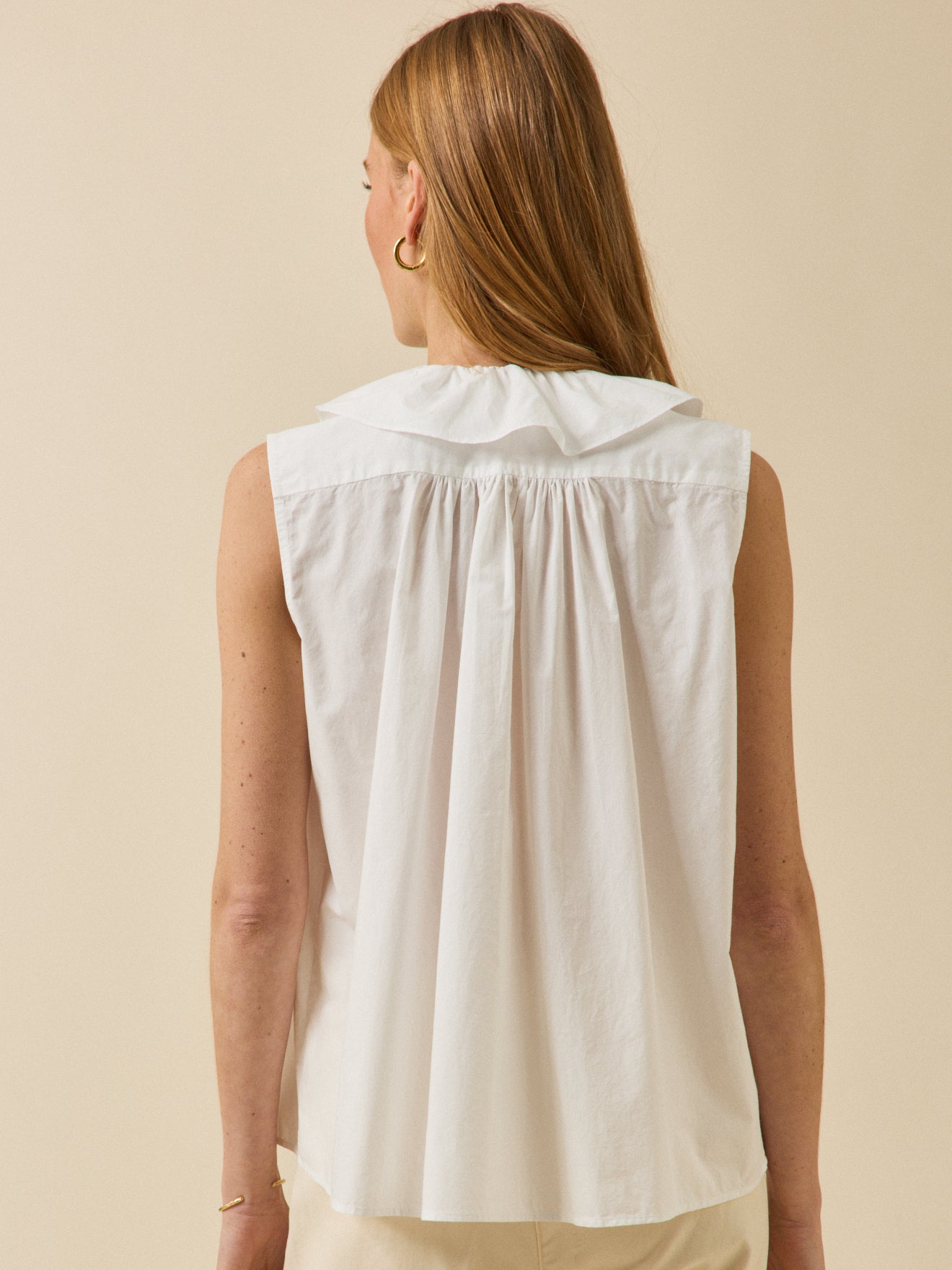 Top volanté sans manches femme coton biologique