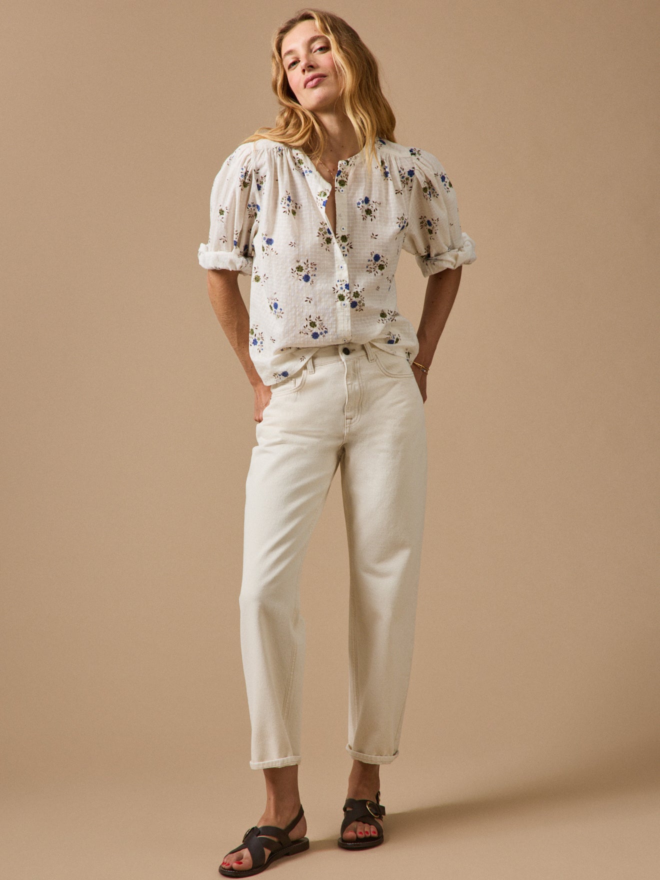 Blouse femme imprimé Rosa Blue