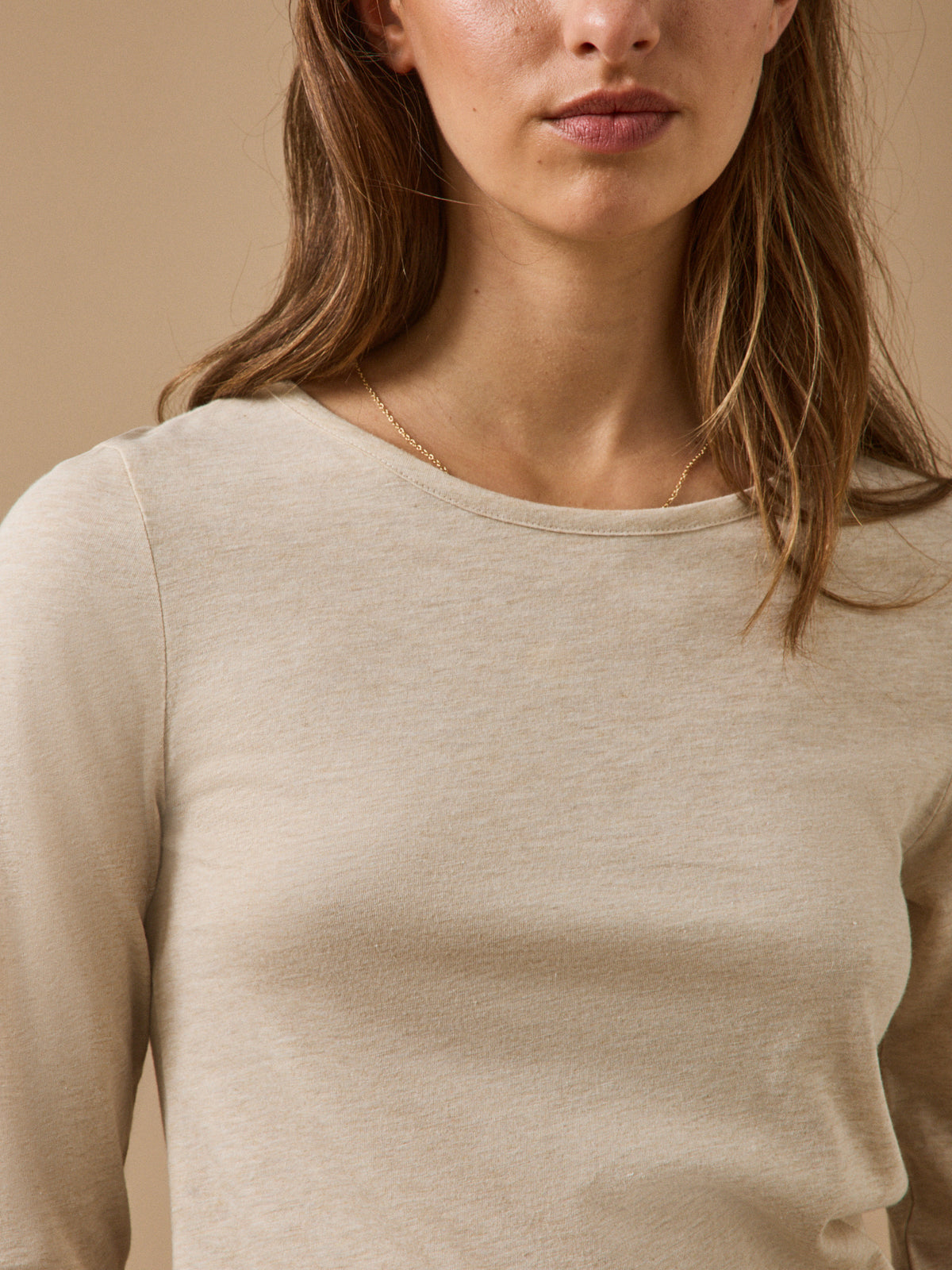 T-shirt col rond femme jersey de laine