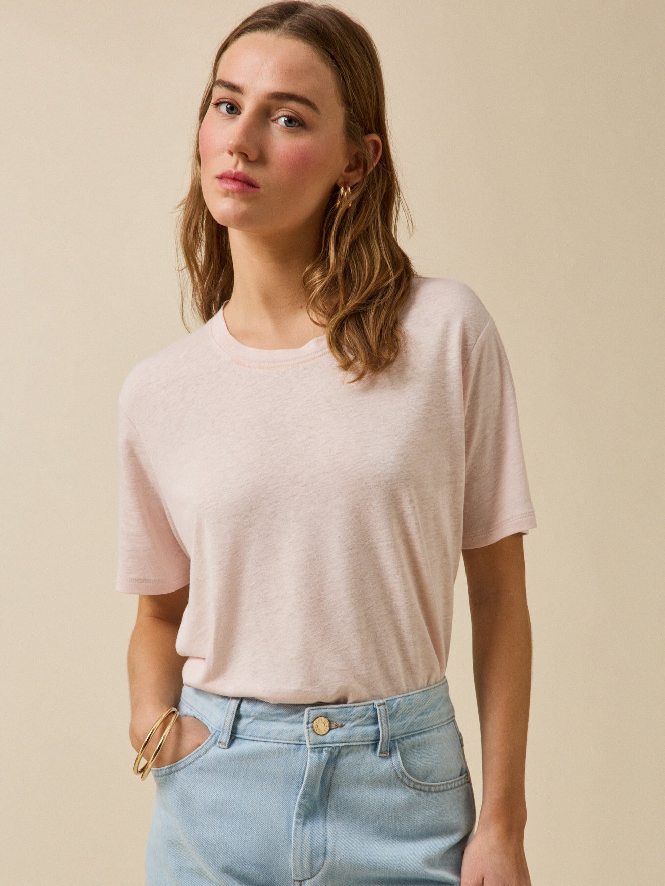 T-shirt lin et viscose femme