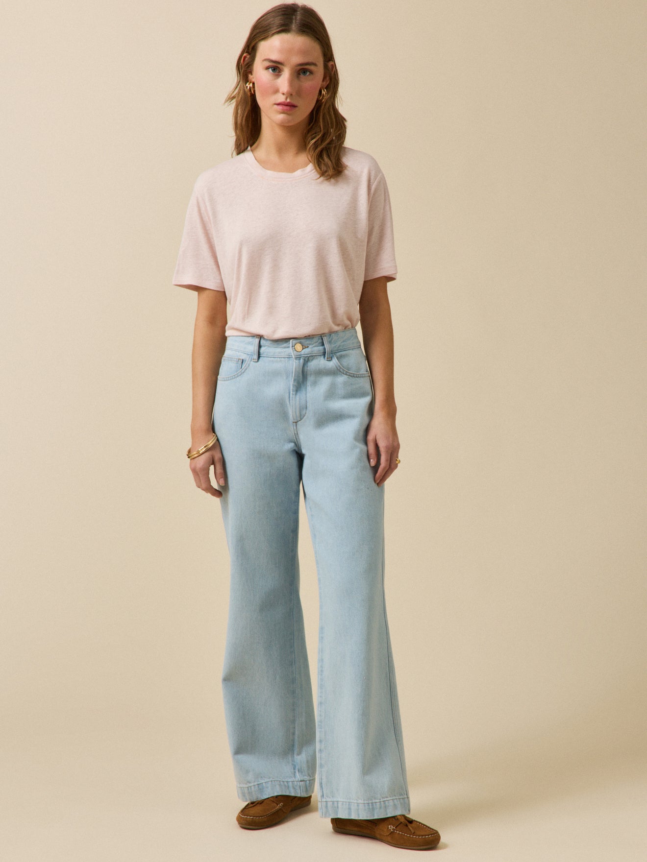 T-shirt lin et viscose femme