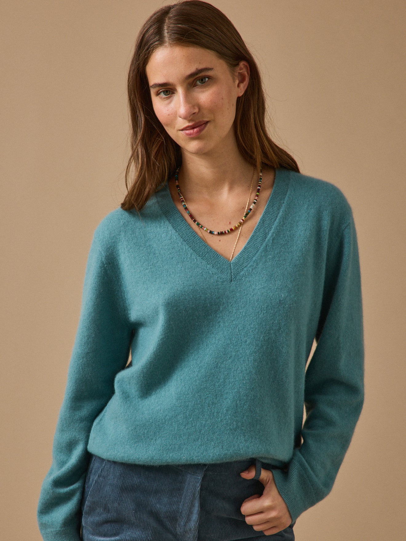 Pull col V femme - Collection Cachemire