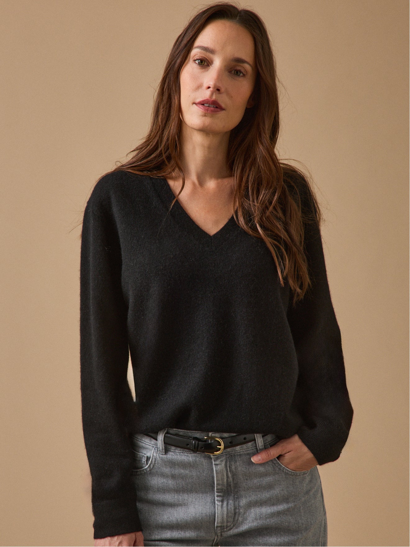 Pull col V femme - Collection Cachemire