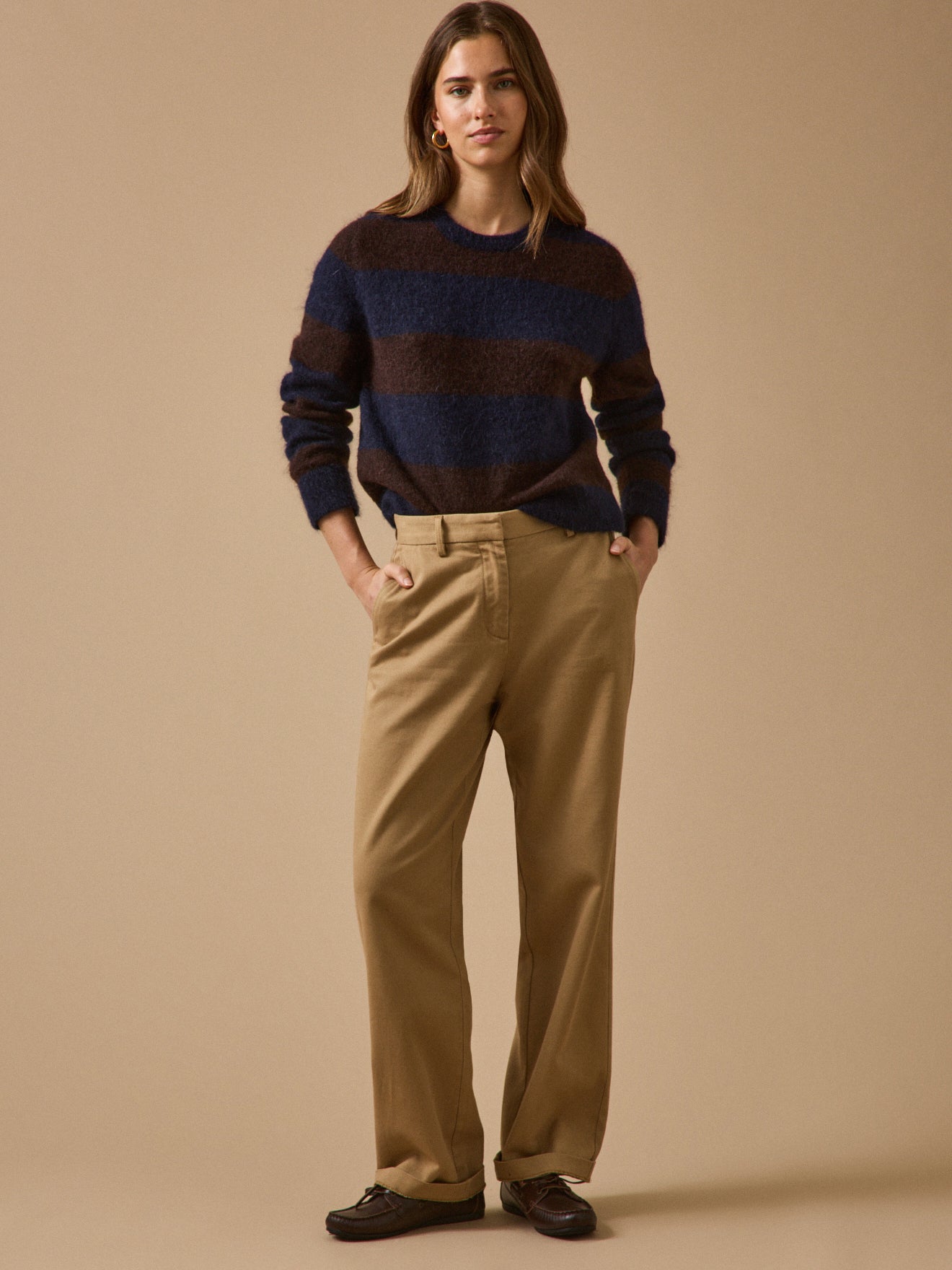 Pull rayé bicolore femme