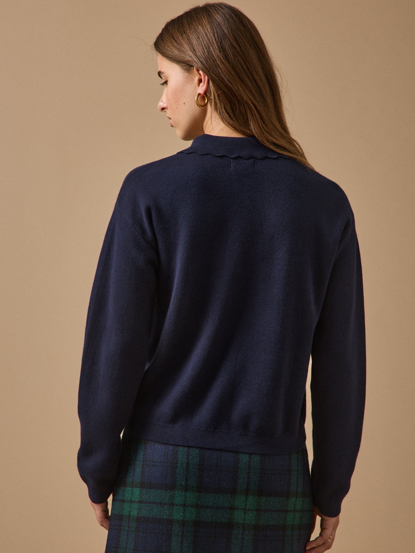 Pull polo femme coton biologique et cachemire