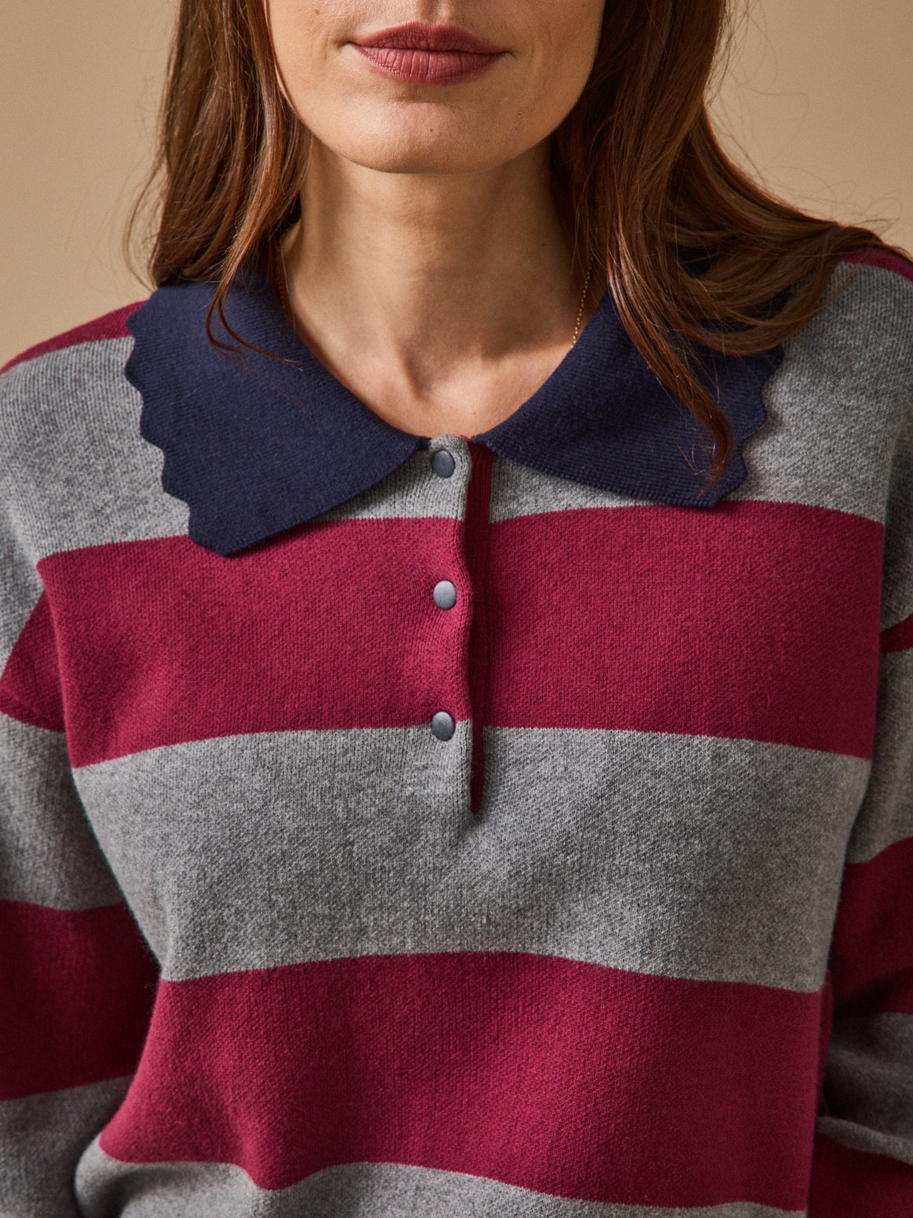 Pull polo femme coton biologique et cachemire