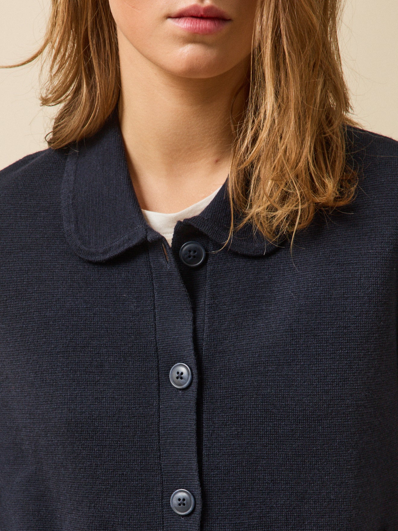 Gilet col chemise maille milano femme