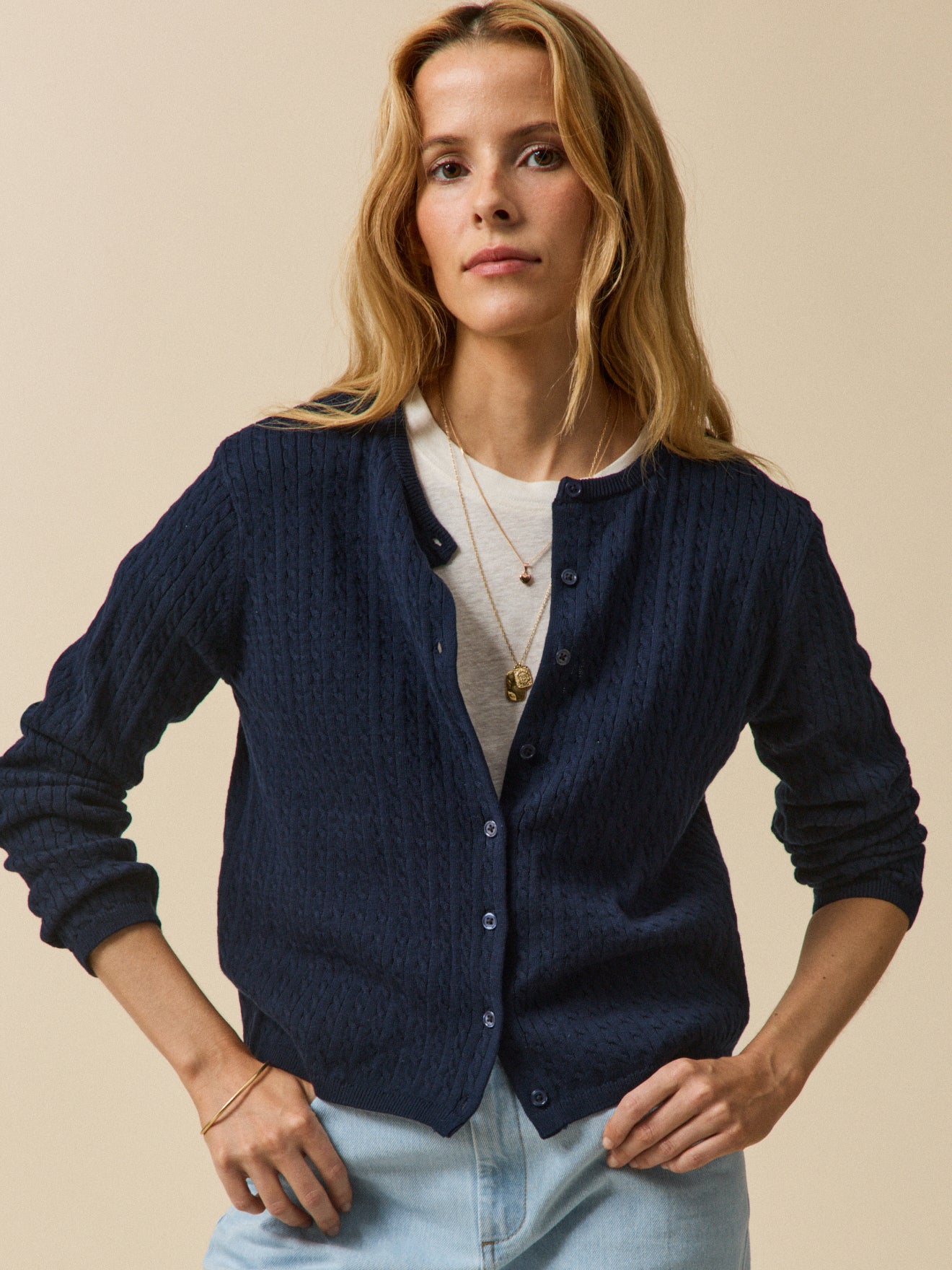 Gilet torsades femme coton biologique