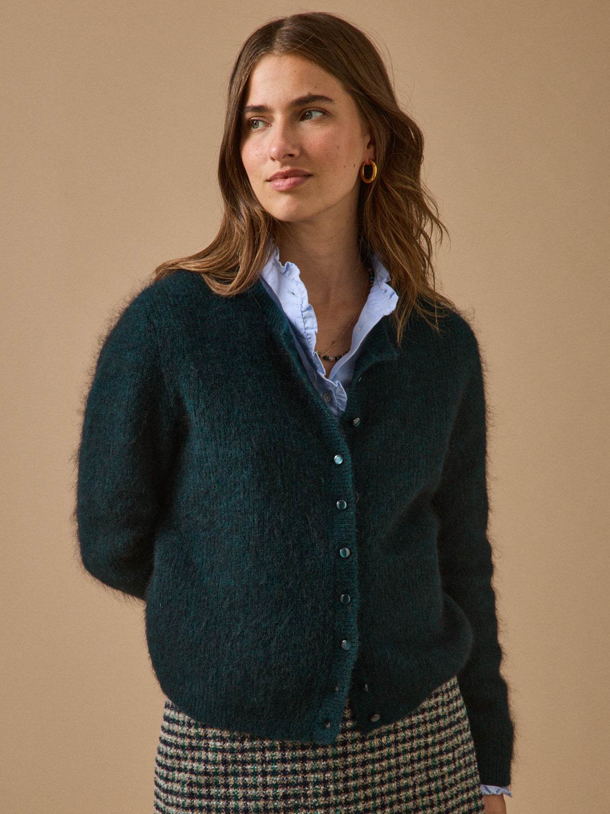 Gilet femme avec laine et mohair