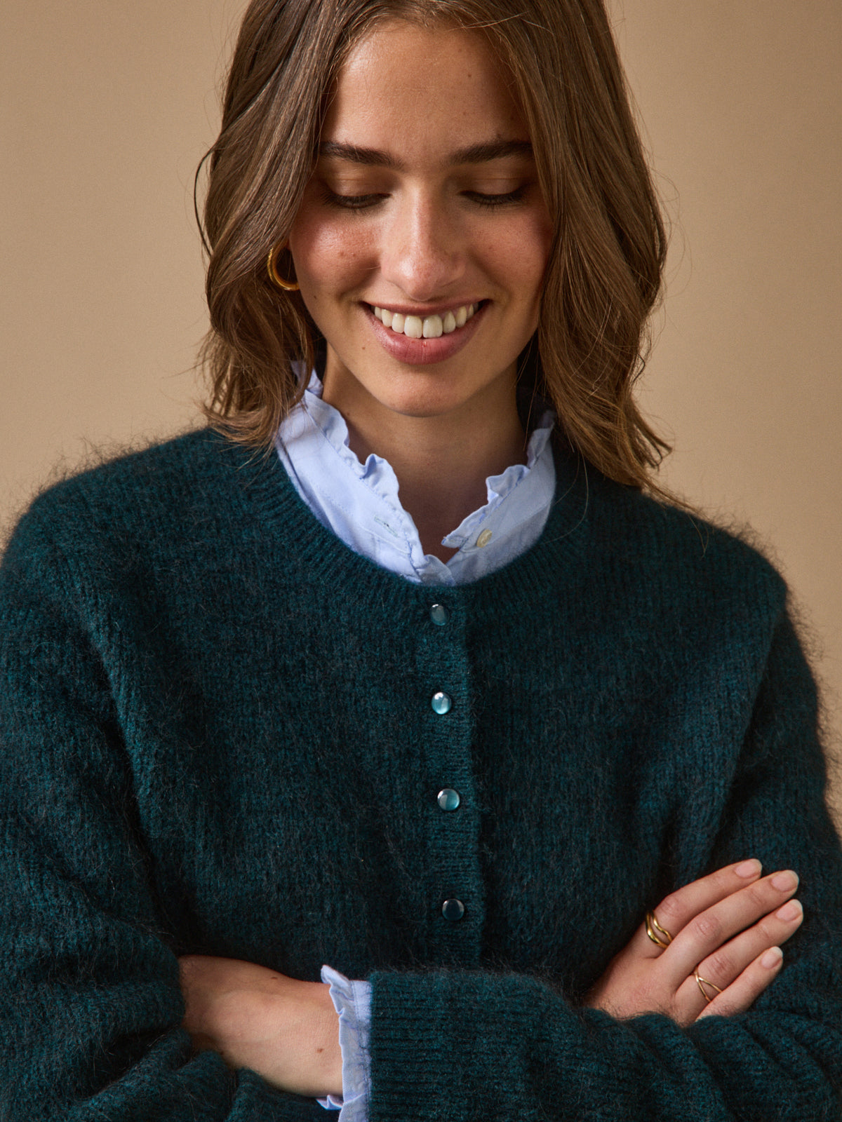 Gilet femme avec laine et mohair