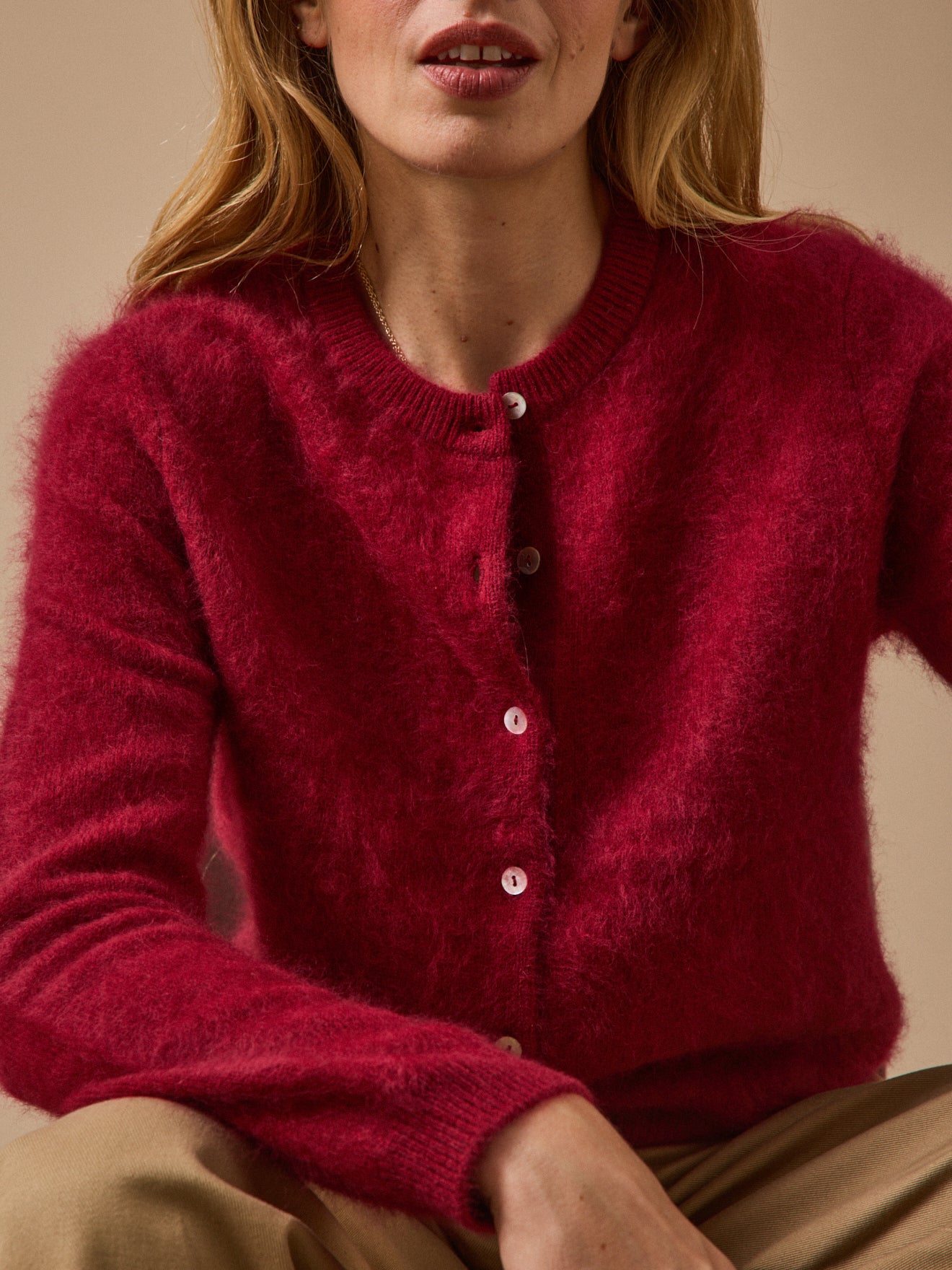 Gilet laine brossée femme