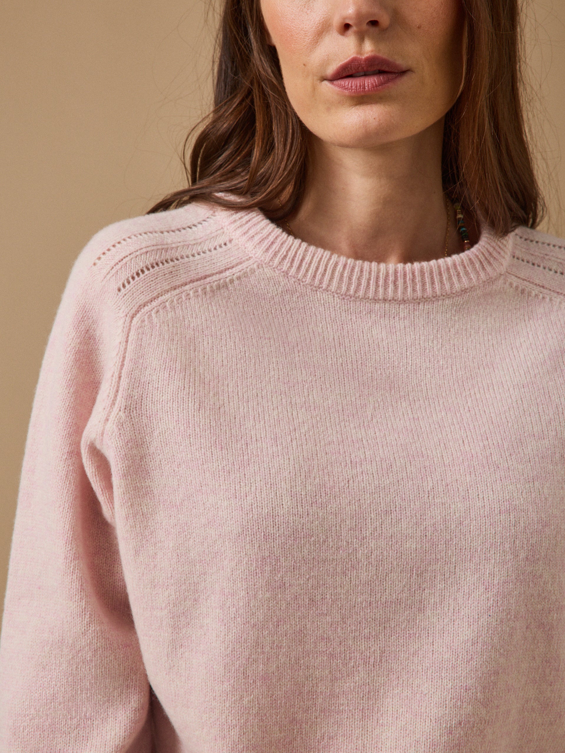 Pull col rond femme laine mérinos RWS*