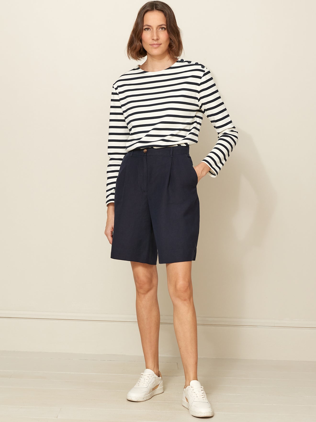 Short lin et viscose femme