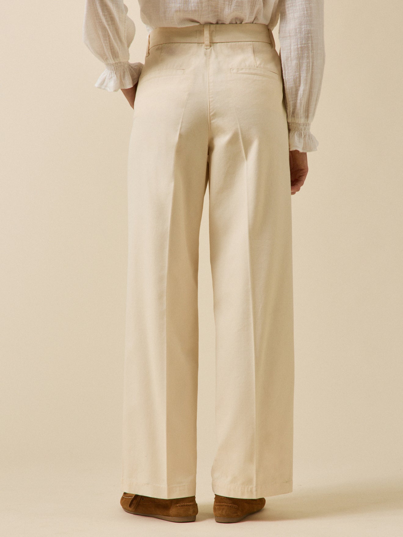 Pantalon large gabardine femme Clara