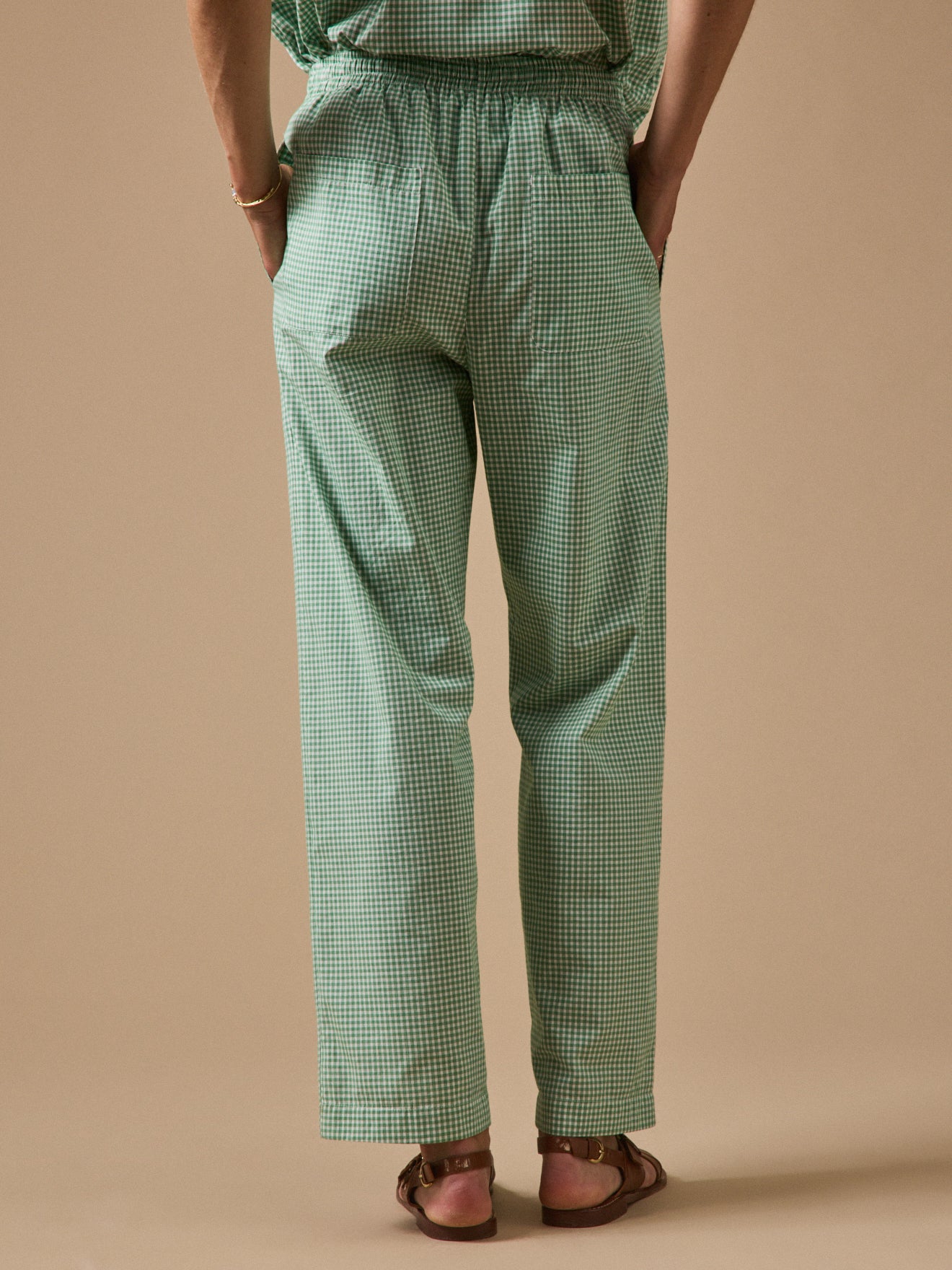 Pantalon droit mini carreaux femme Agathe