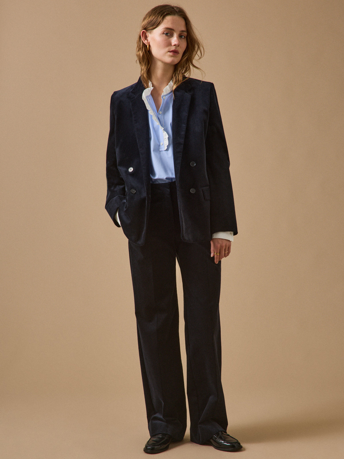 Pantalon large velours femme Juliette