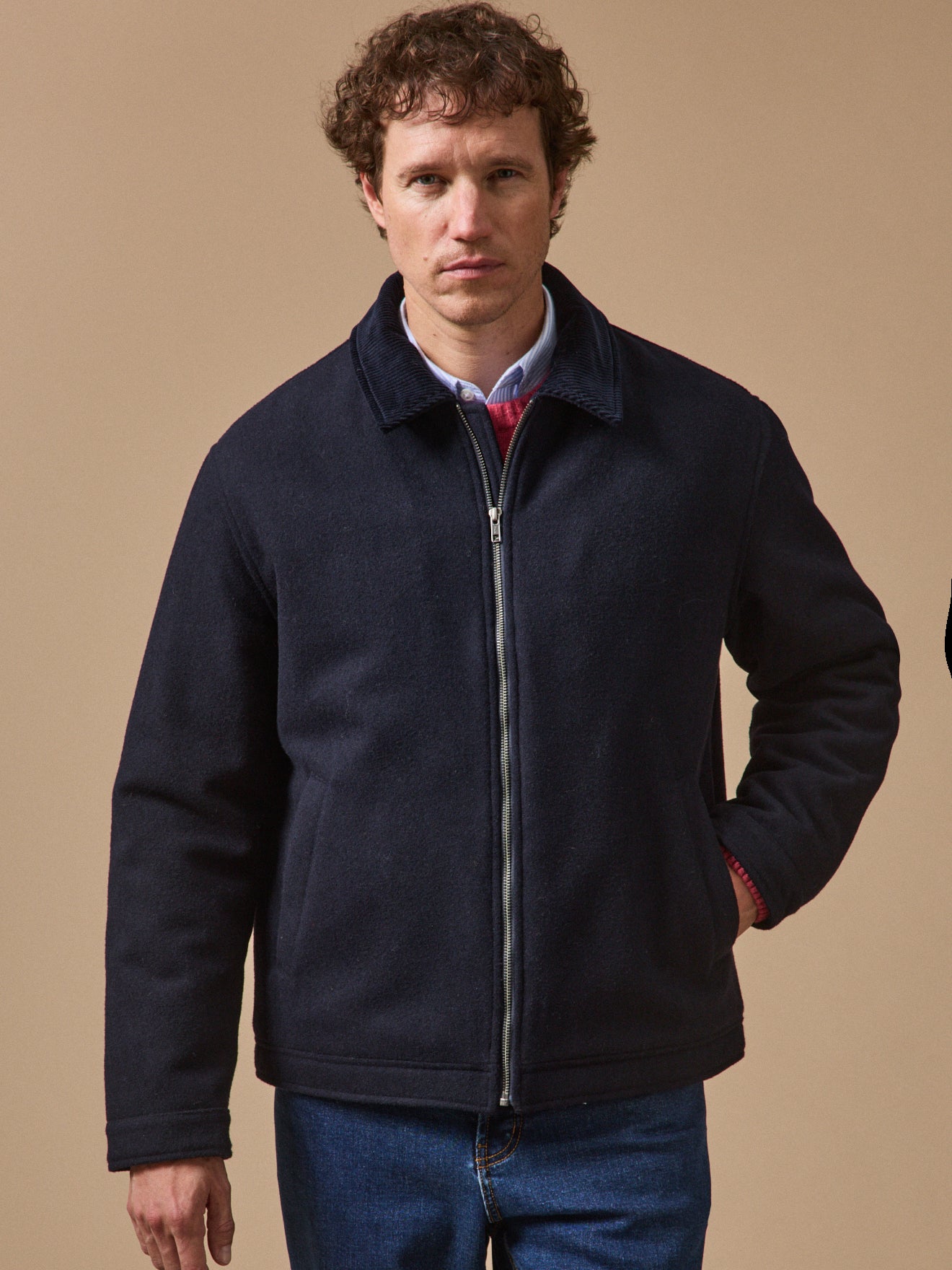 Blouson aviateur lainage chaud homme