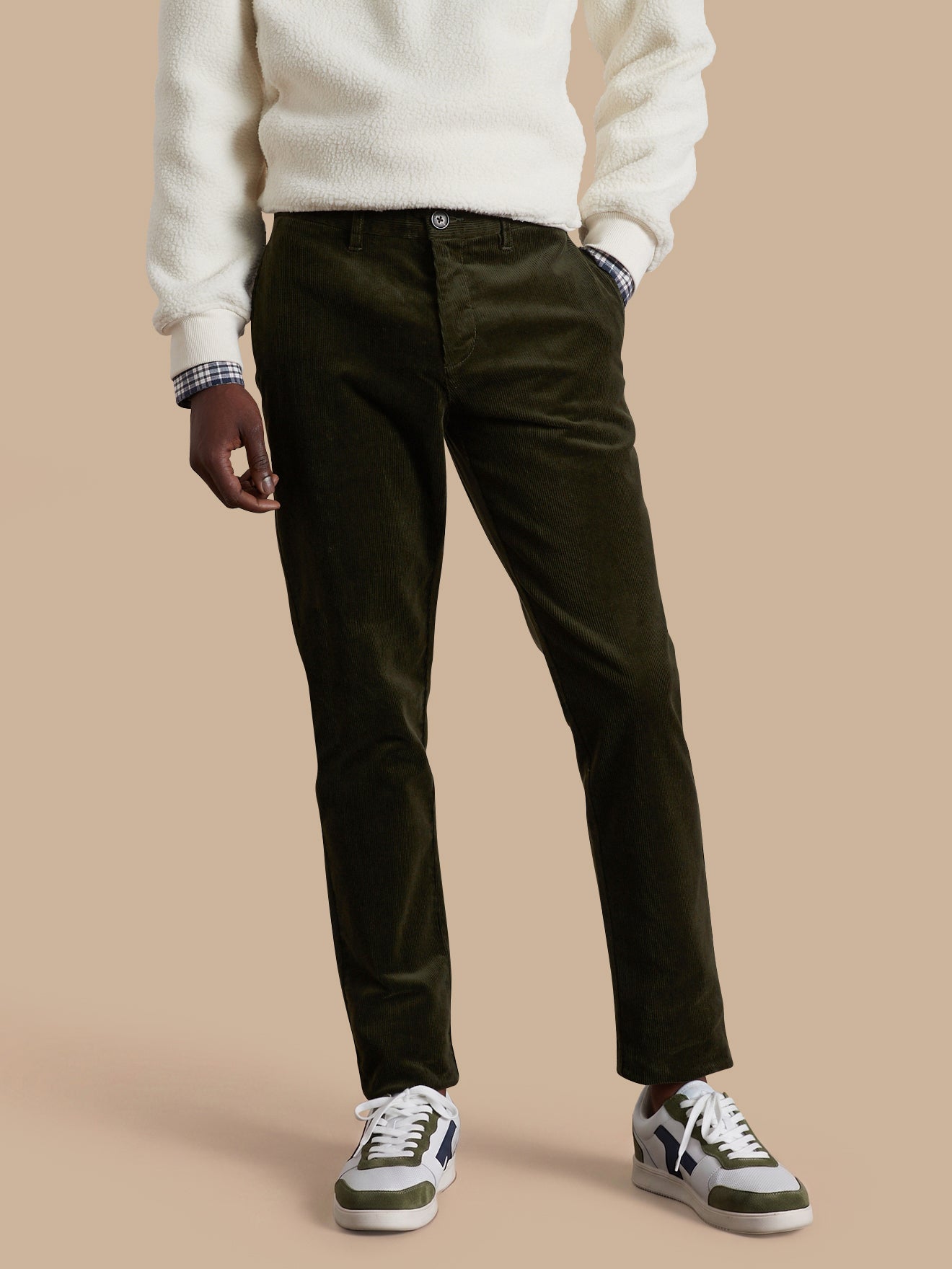 Chino velours regular homme