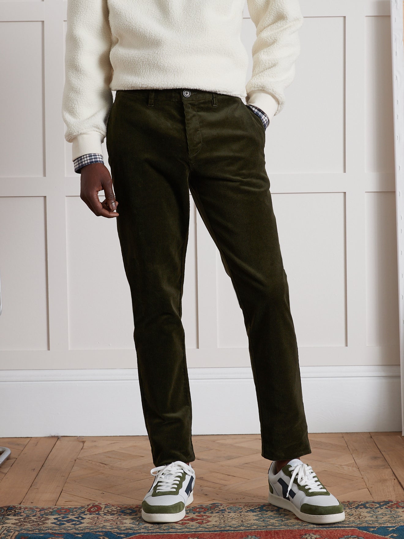 Chino velours regular homme